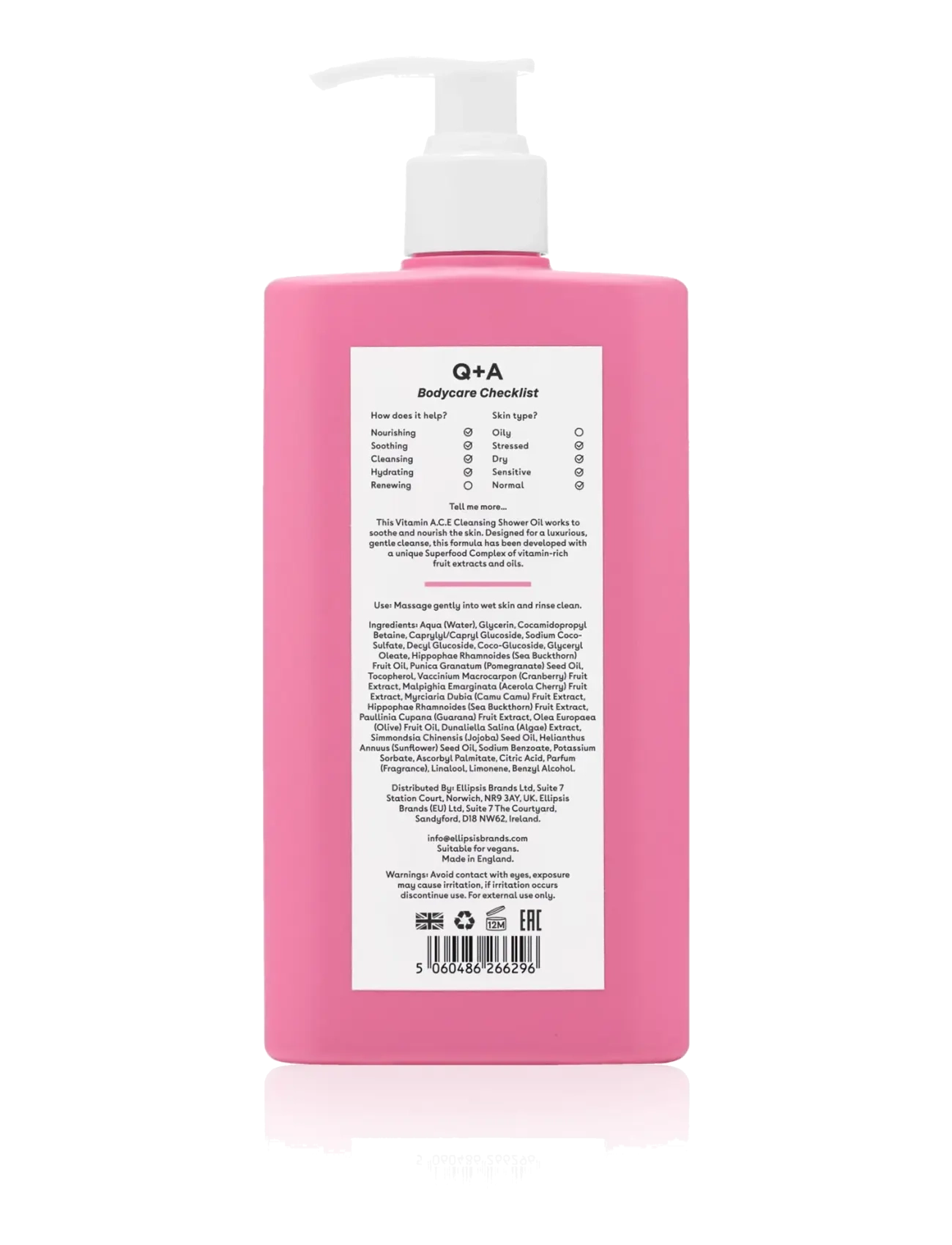 Q+A - Q+A Vitamin ACE Shower Body Oil - duschgel & duscholjor  - clear - 1