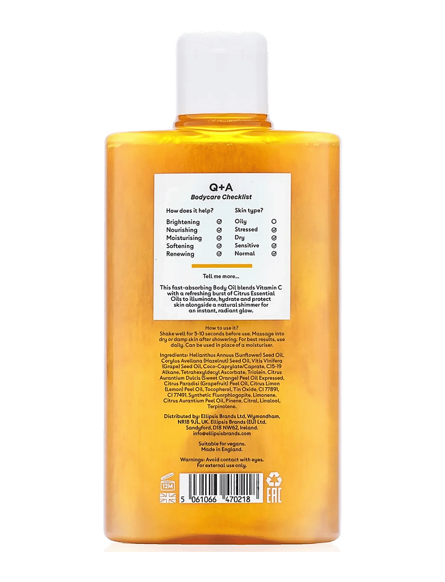 Q+A - Q+A Vitamin C Shimmer Body Oil - kehaõlid - clear - 2