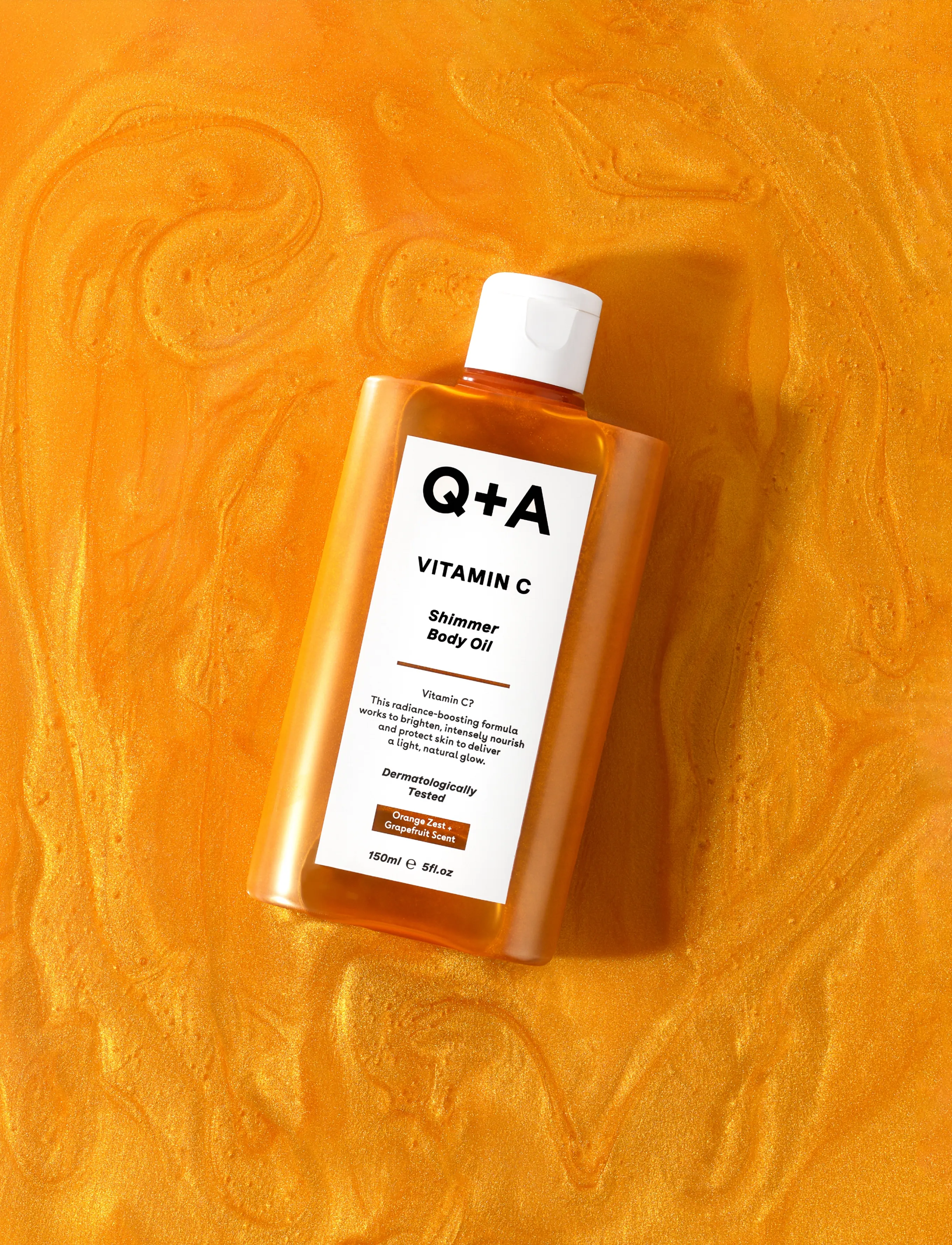 Q+A Q+A Vitamin C Shimmer Body Oil, 150 ml, Nude, Krop > Kropsolier, Dame