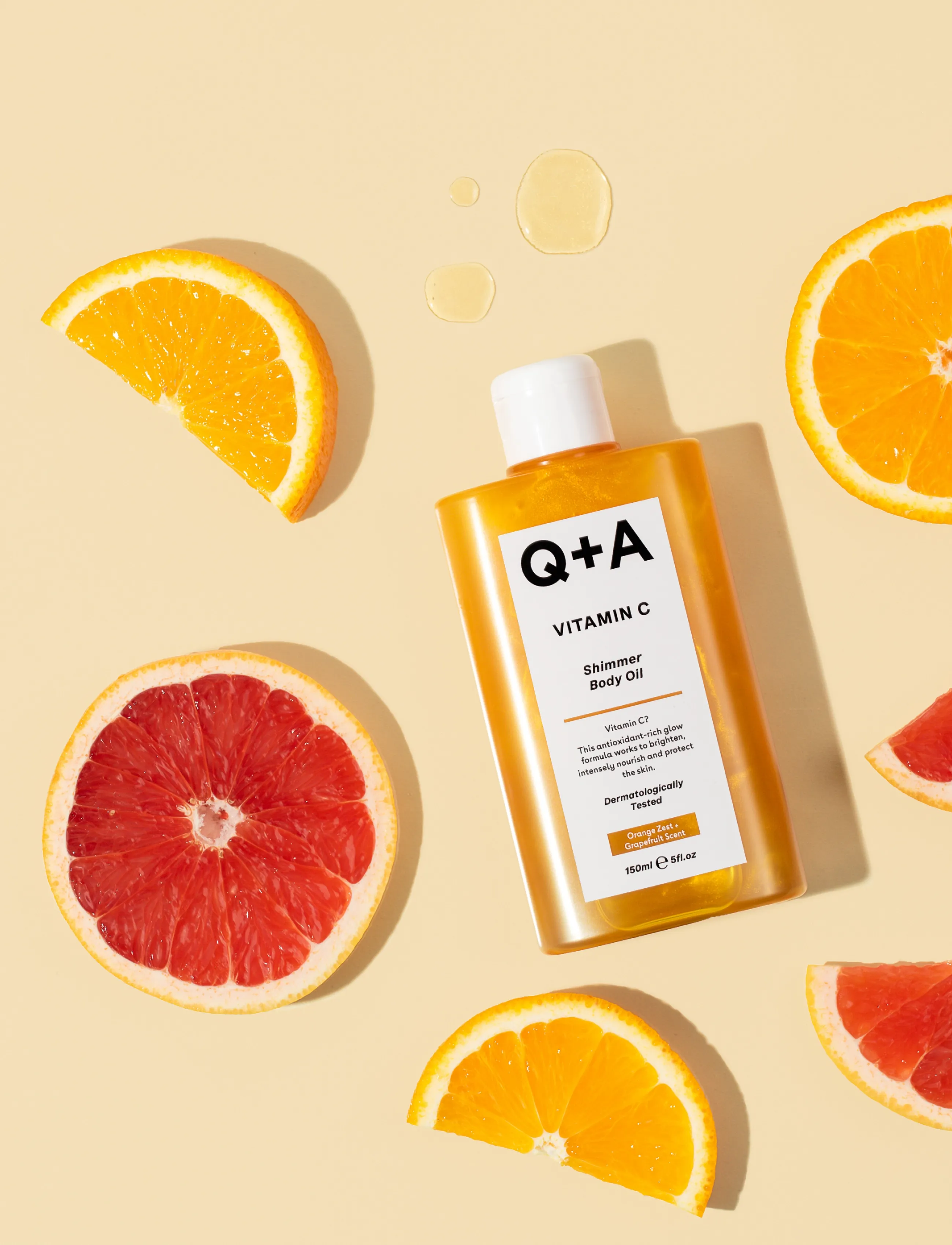 Q+A - Q+A Vitamin C Shimmer Body Oil - kroppsolja - clear - 3