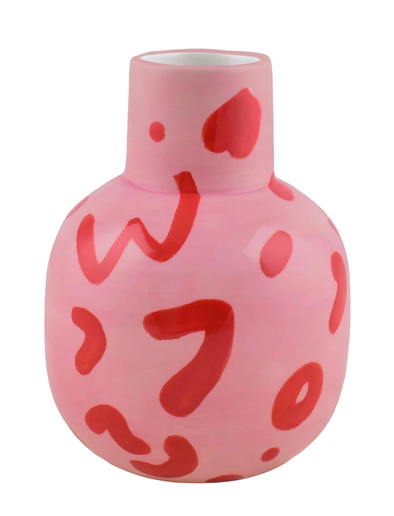 Que Rico Vase Rosita Leopardo Lindo, Vase, Pink, Str: 16 CM