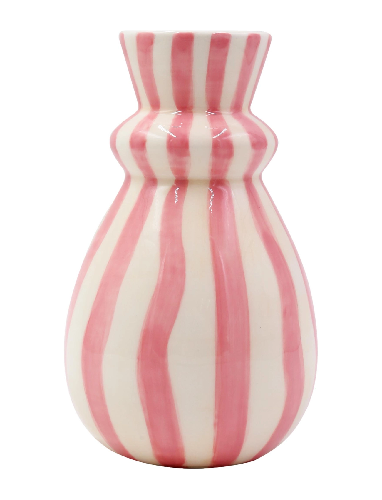 Que Rico Vase Carolina Rayas Bailarinas, Vase, Pink, Str: 15 CM