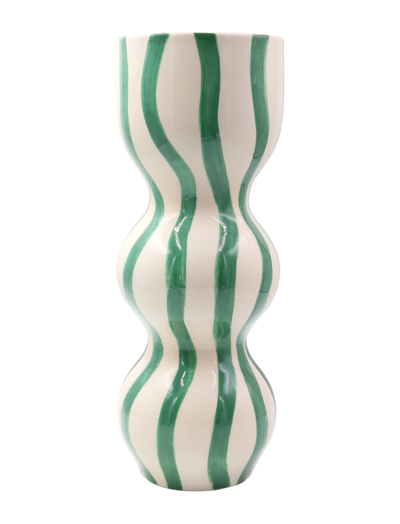 Que Rico Vase Raquel Rayas Bailarinas, Vase, Grøn, Str: 34.5 CM