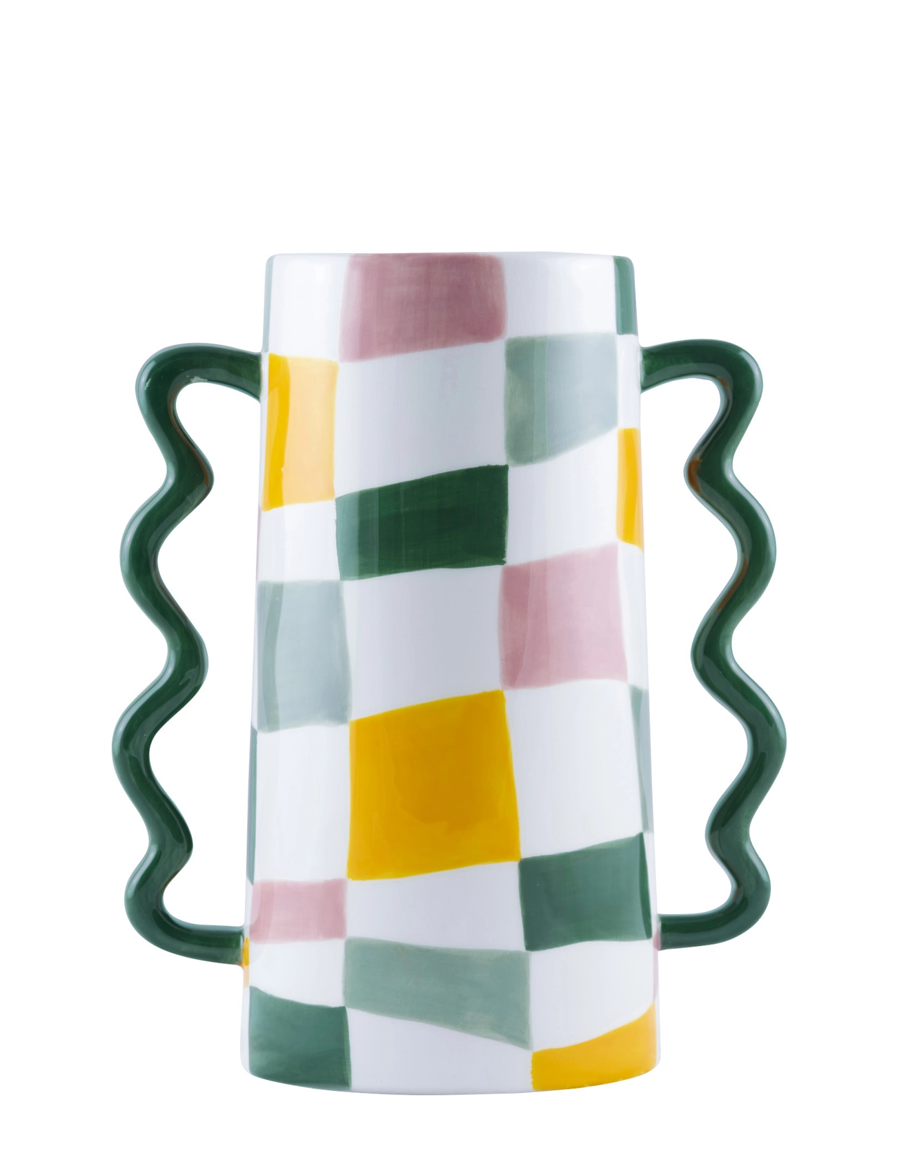 Que Rico Vase Rodrigo Crazy Squares, Cylindervase, Multi/mønstret, Str: 24.5 CM