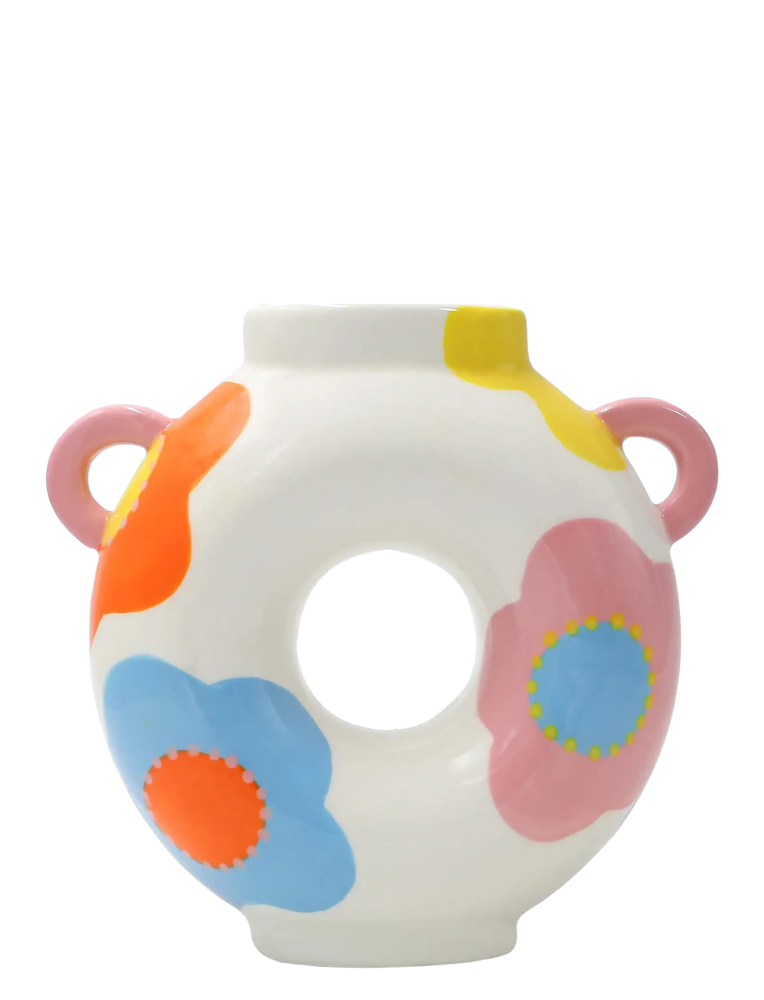 Que Rico Vase Silvia Spring Splash, Vase, Multi/mønstret, Str: 15.5 CM