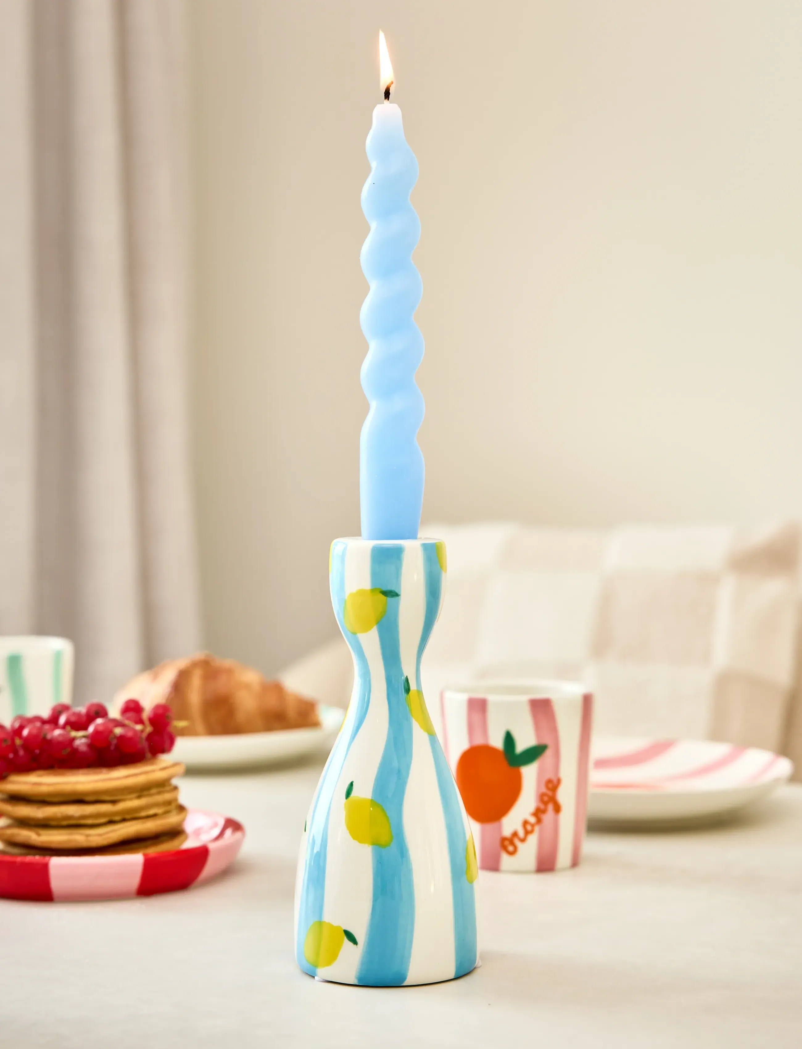 Que Rico Lysestage - Niño - That's Amore, H7.5 cm, Blue, Candle & Tealight Holders > Candle Holders, Unisex