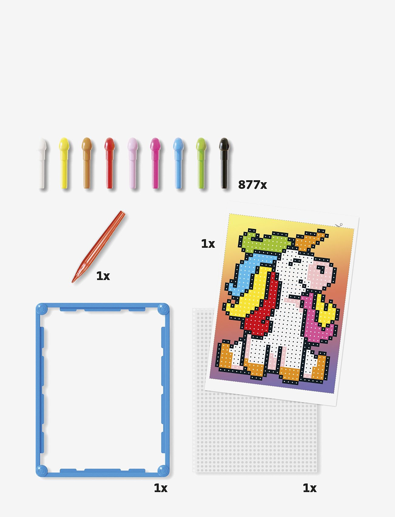 Quercetti - PIXEL ART BASIC UNICORN 877 ST - pysselset - multi - 1