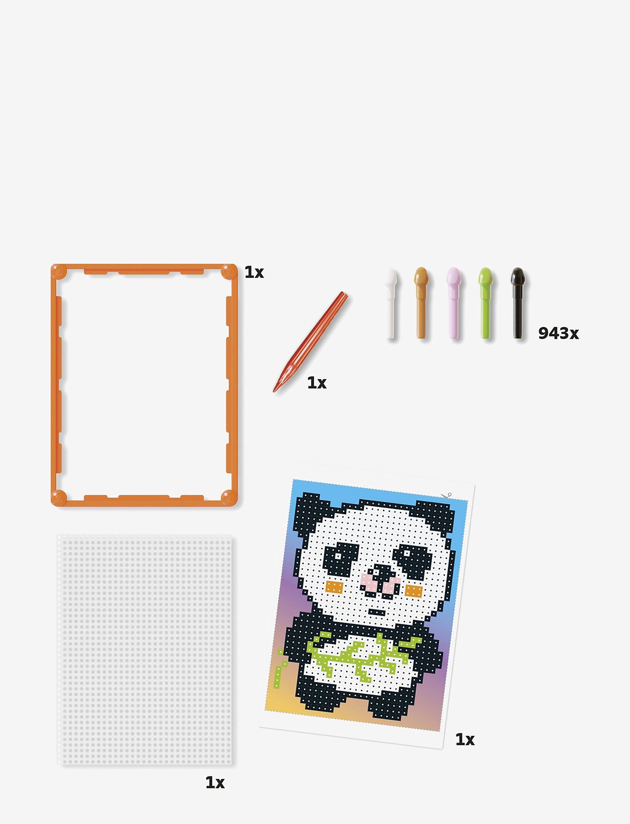 Quercetti - PIXEL ART BASIC PANDA 943 ST - pysselset - multi - 2