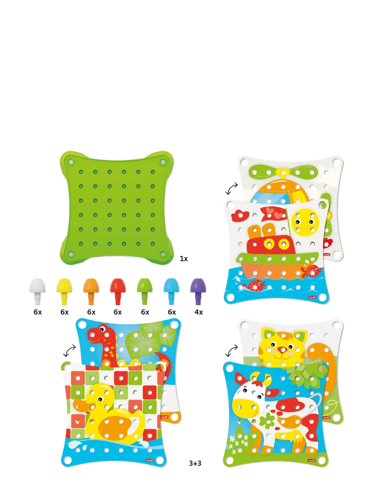 Quercetti - PEGART JUMBO PEGGY EVO - stapelbare blokk - multi - 1