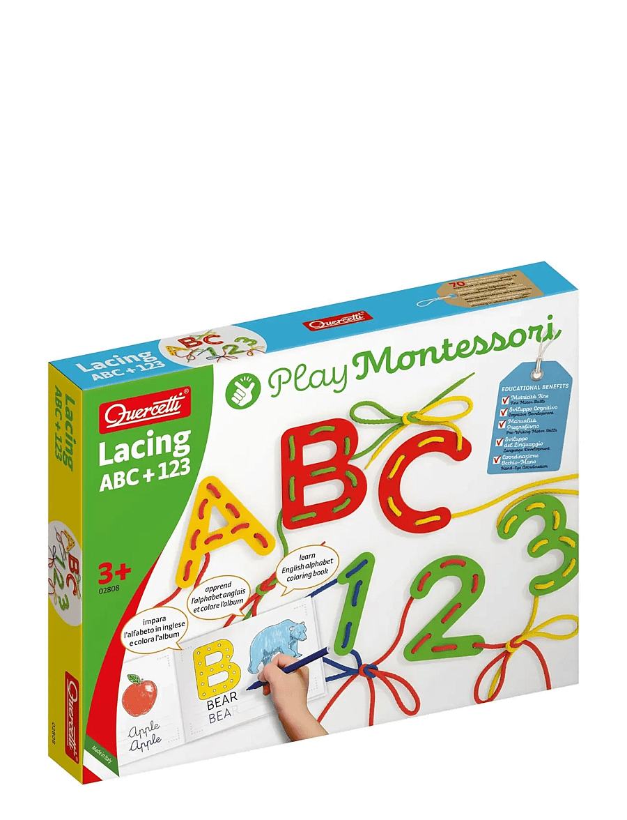 Quercetti - LACING ABC + 123 - pedagogiska spel - multi - 1