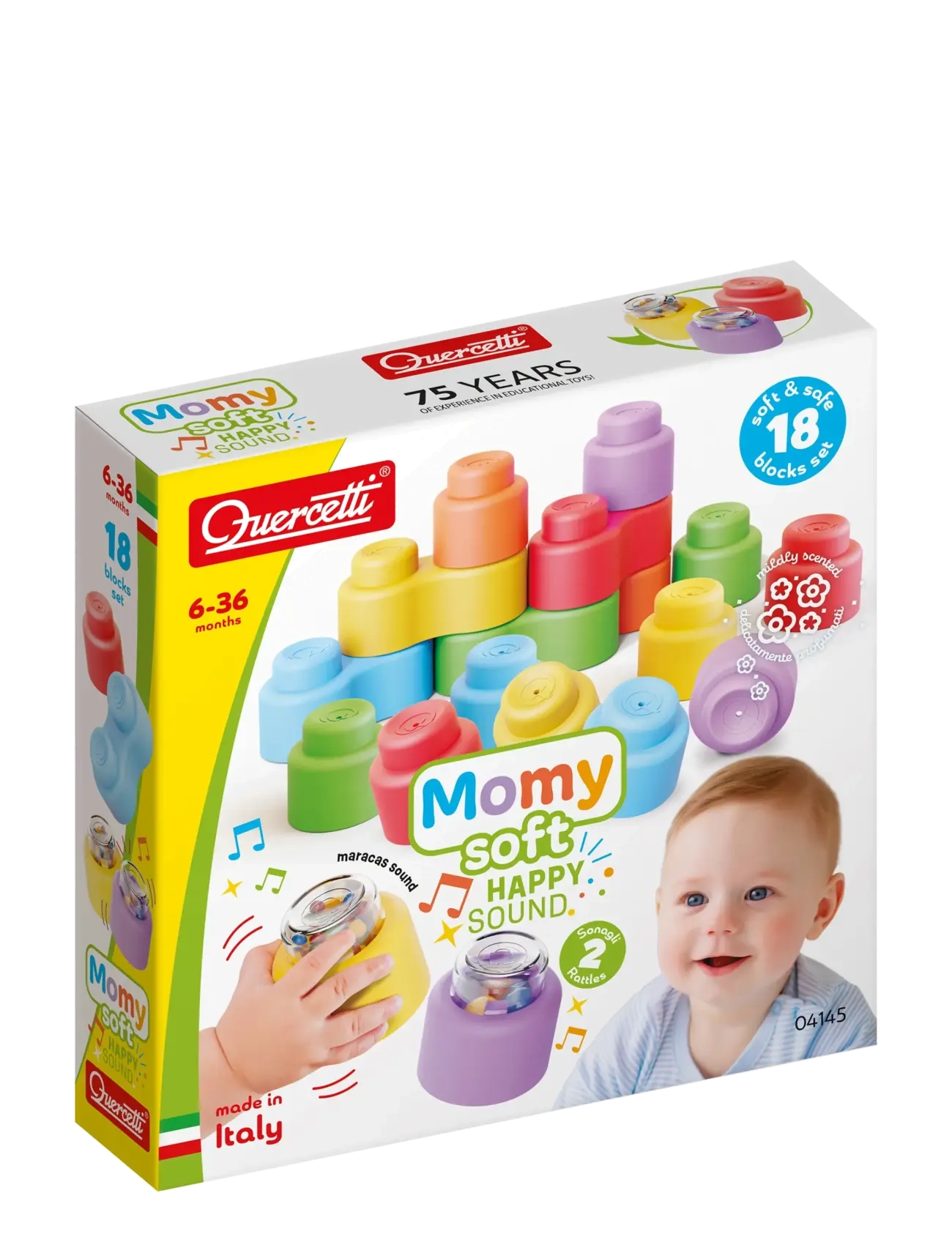 Quercetti - MOMY SOFT HAPPY SOUND - stapelbara klossar - multi - 2
