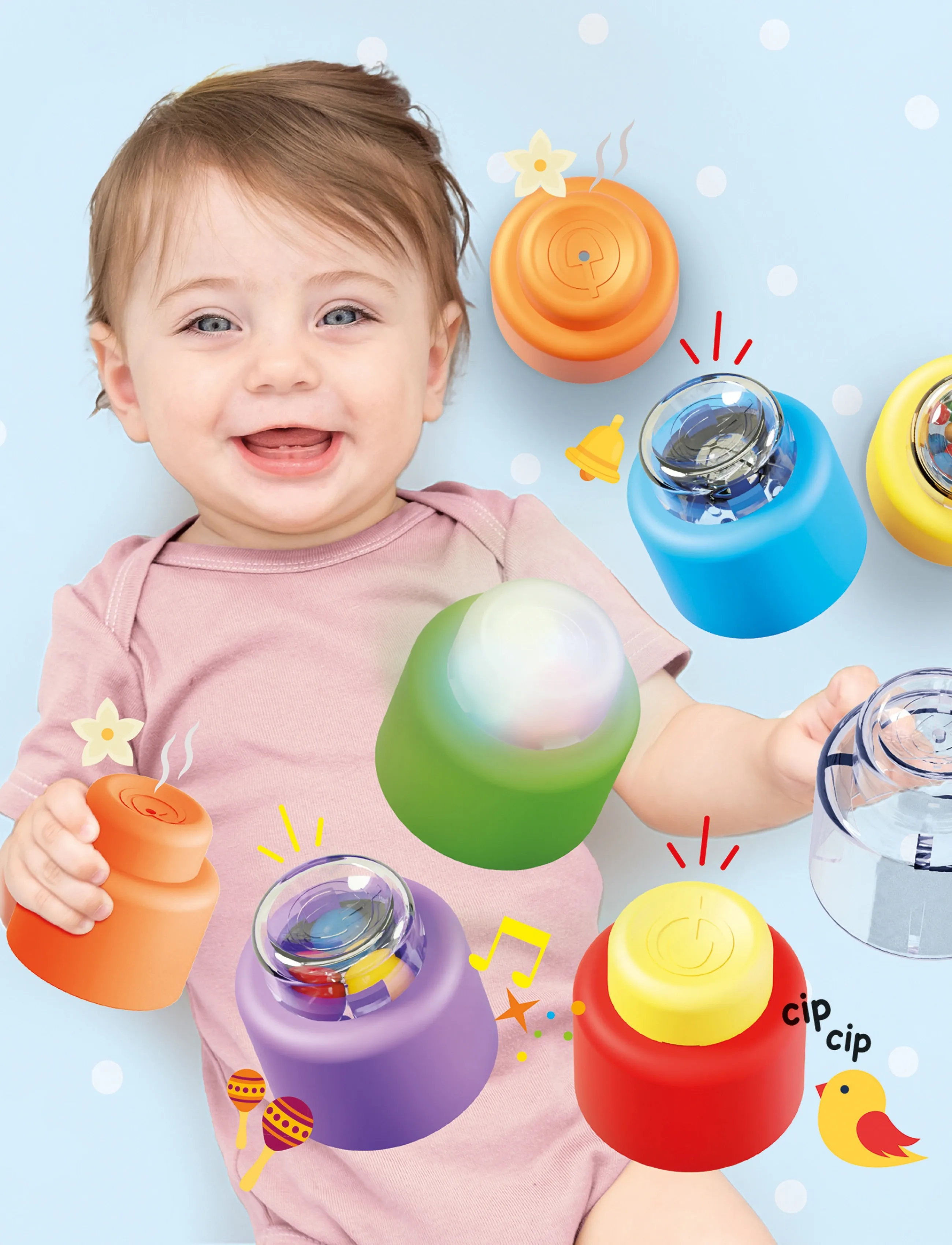 Quercetti Momy Soft Sensory Blocks, Børn, Interactive Legetøj, Multi/mønstret, Str: ONE SIZE