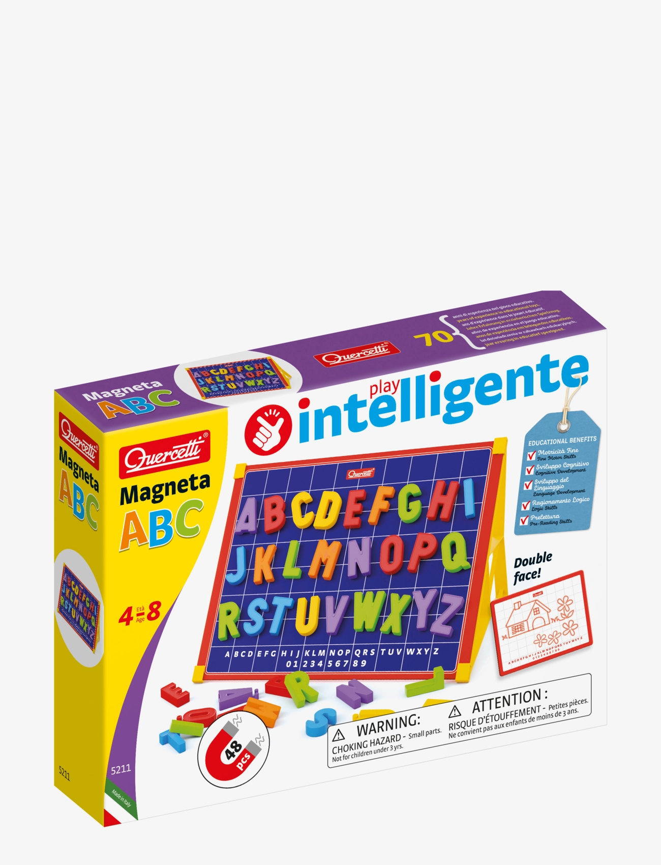 Quercetti Magnettavla Stora Bokstäver, One Size, Multi/patterned, Spil > Pædagogiske Spil, Børn