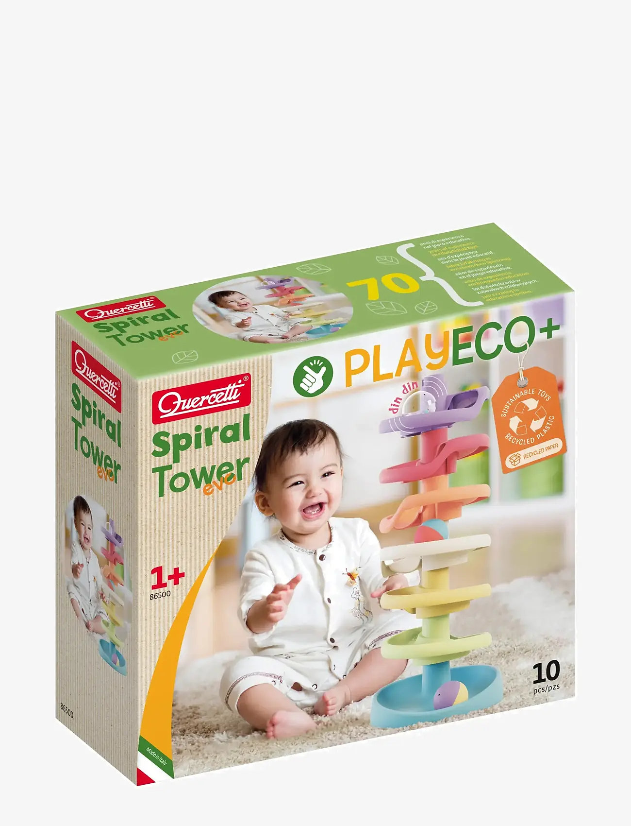 Quercetti - SPIRAL TOWER PLAY ECO+ - stapelbare blokk - multi - 3