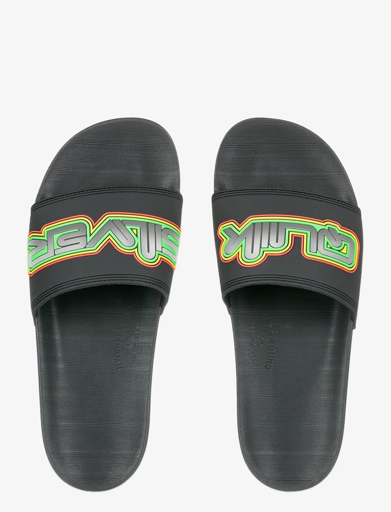 Quiksilver - RIVI WORDMARK SLIDE II - pool-sandalen - black/rasta - 2