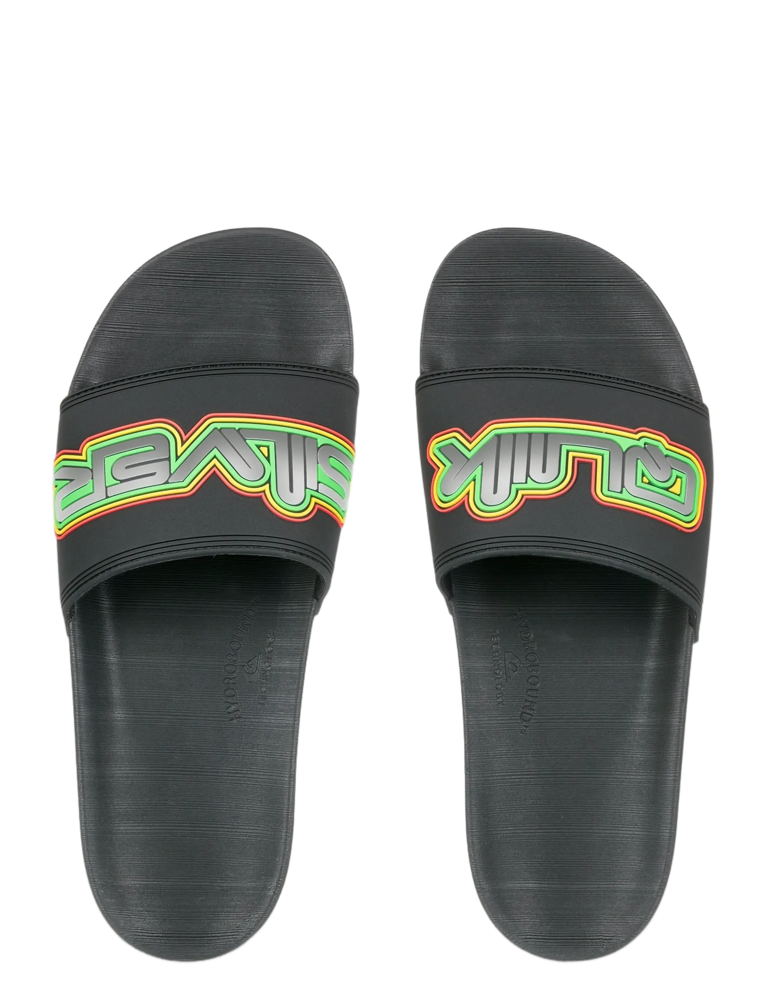 Quiksilver - RIVI WORDMARK SLIDE II - pool-sandalen - black/rasta - 2