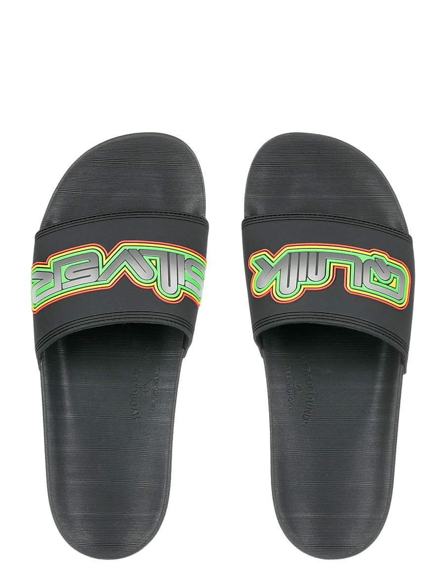 Quiksilver - RIVI WORDMARK SLIDE II - pool-sandalen - black/rasta - 2
