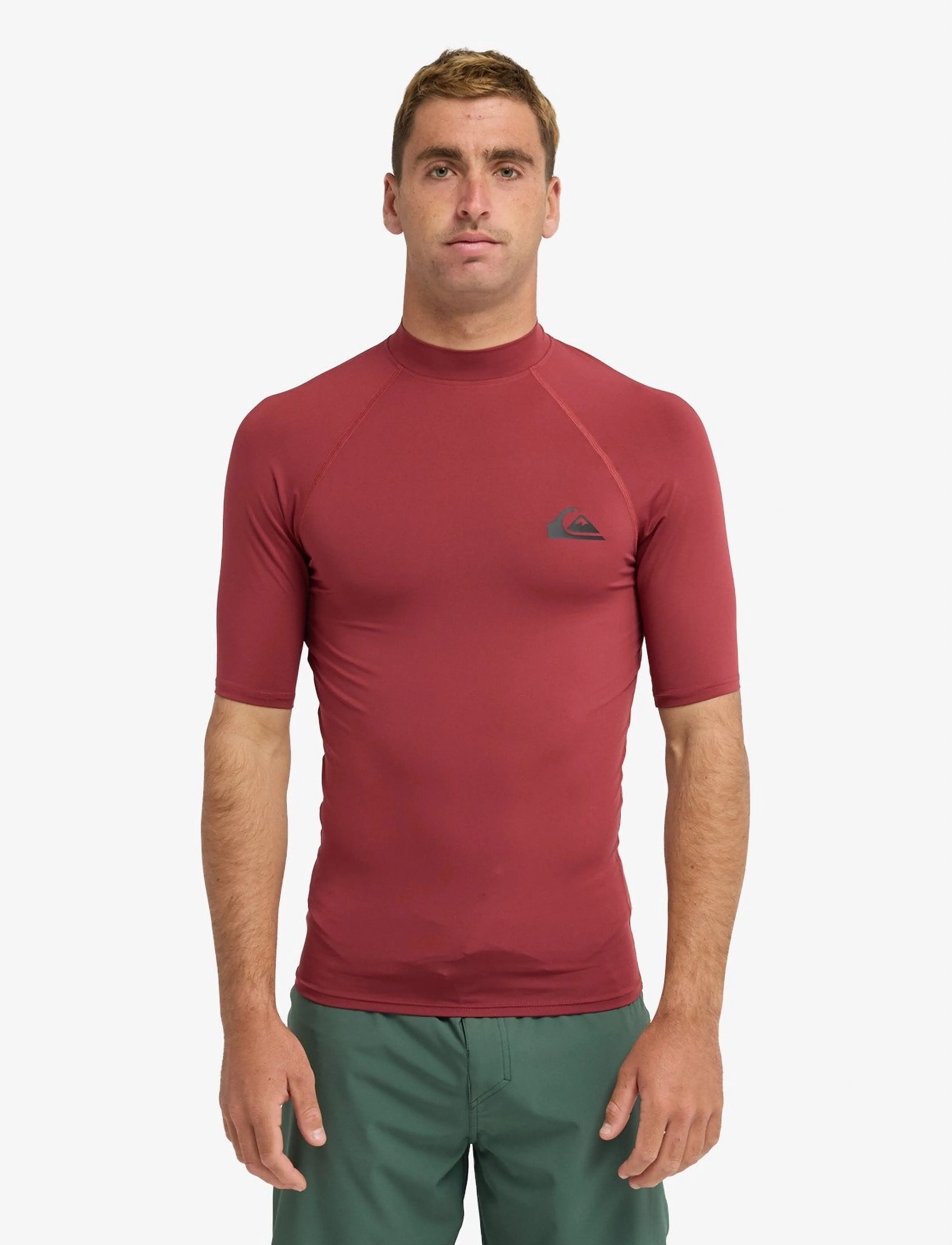 Quiksilver EVERYDAY UPF50 SS - T-Shirts - BURNT RUSSET / burgundy