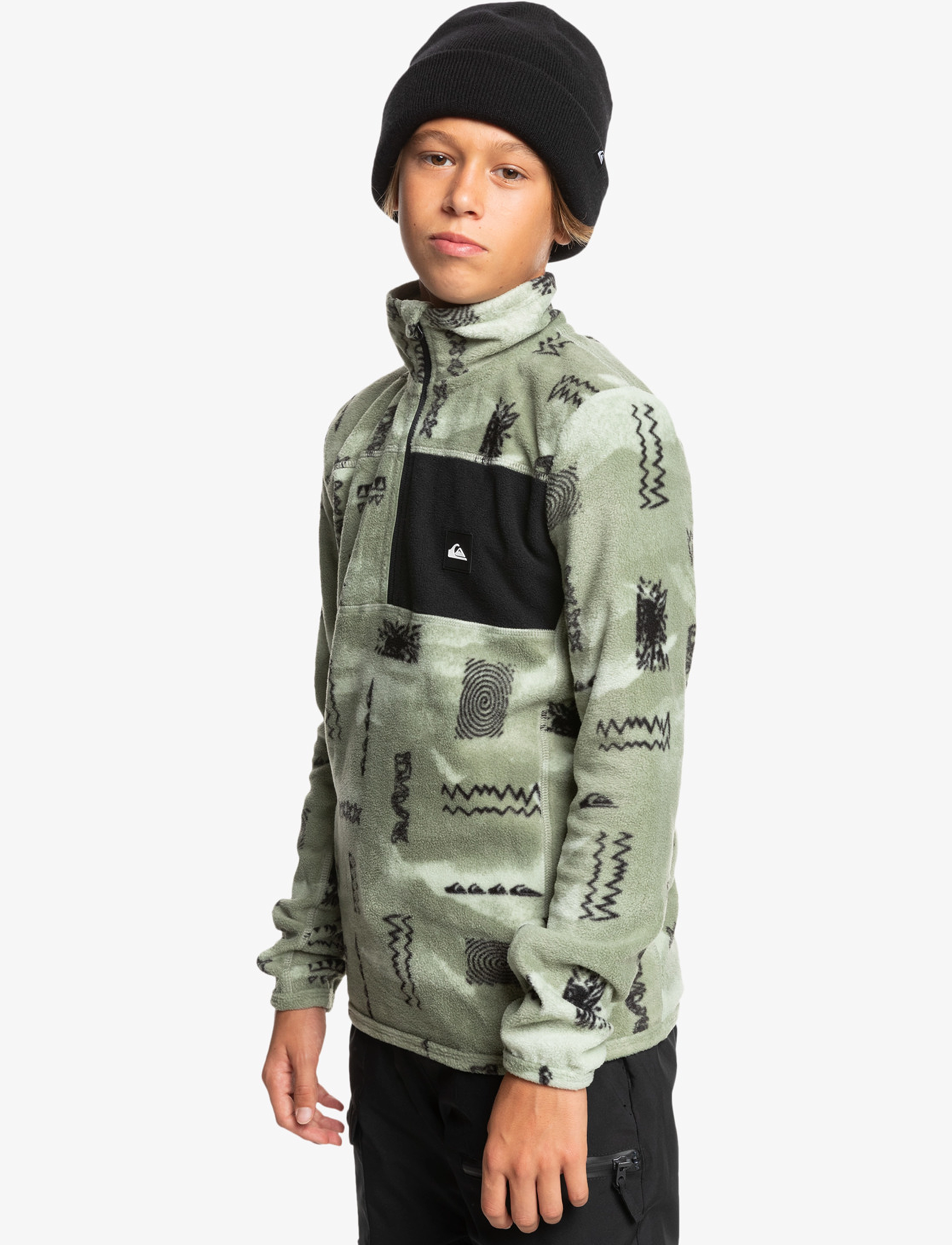 Quiksilver - AKER HZ YOUTH FLEECE - shadow checks desert sage - 5