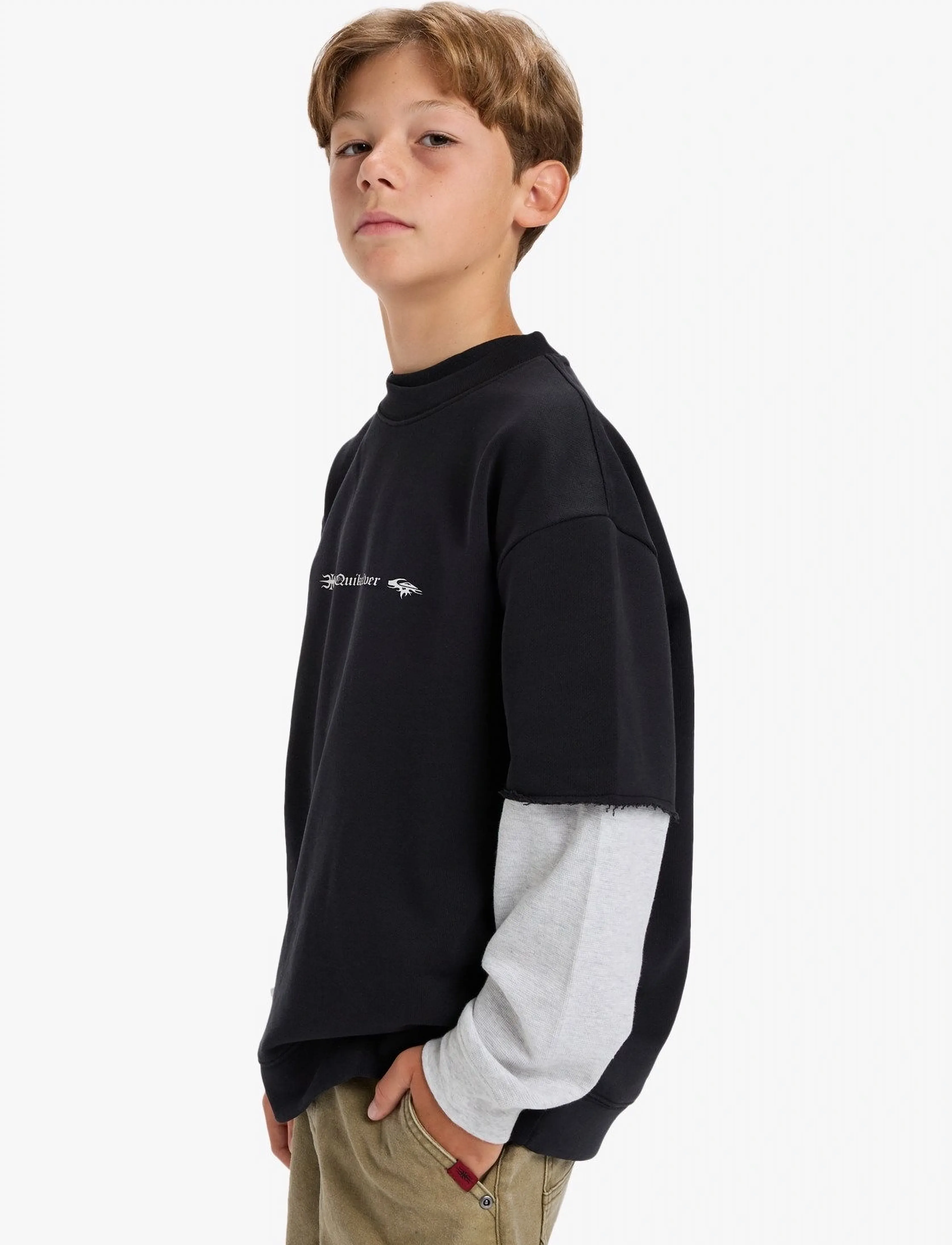 Quiksilver - OPENBAR CREW YOUTH - sweatshirts - black - 5