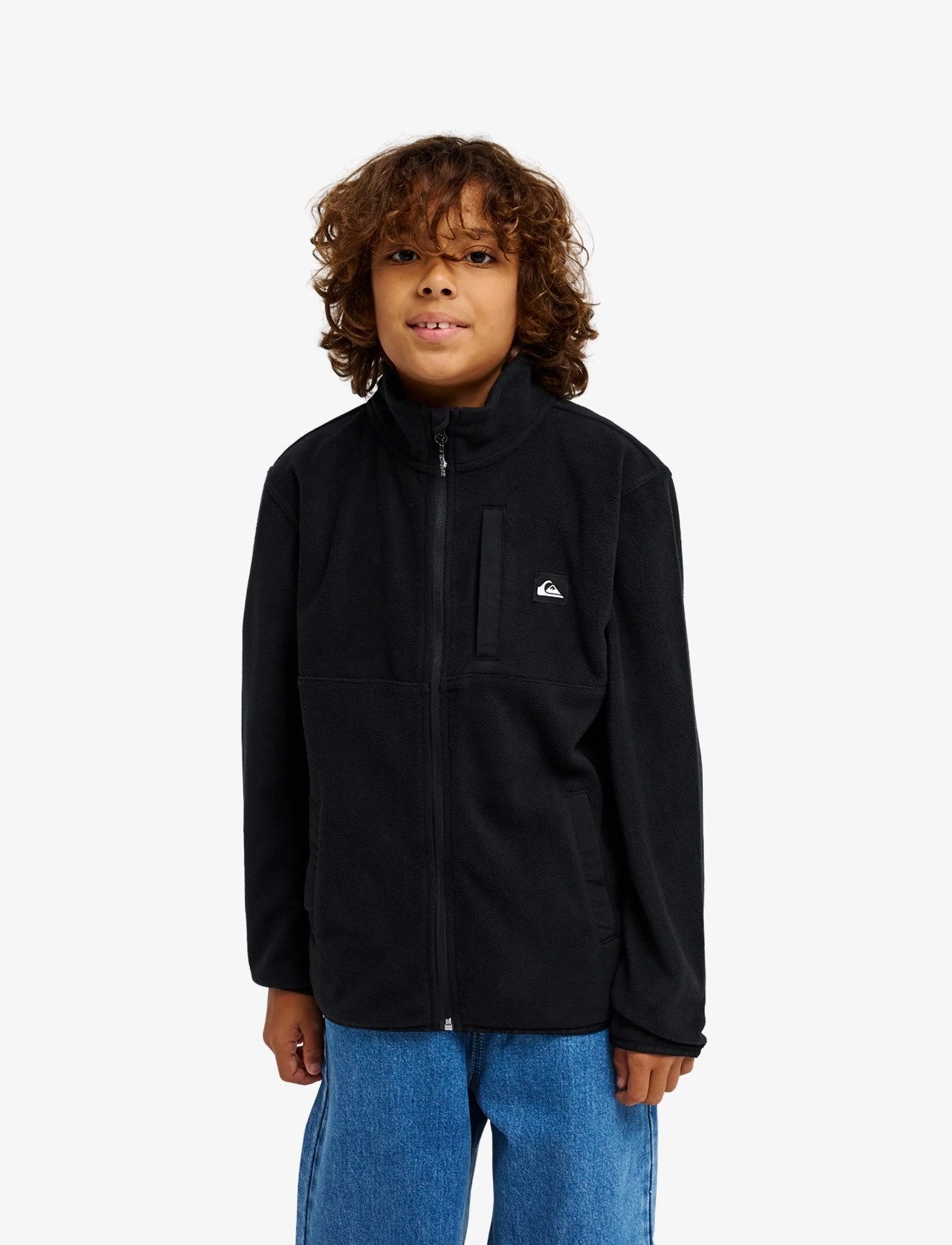 Quiksilver No Destination Fz Youth, 14, Black, Yderbeklædning Af Fleece > Fleecejakker, Børn