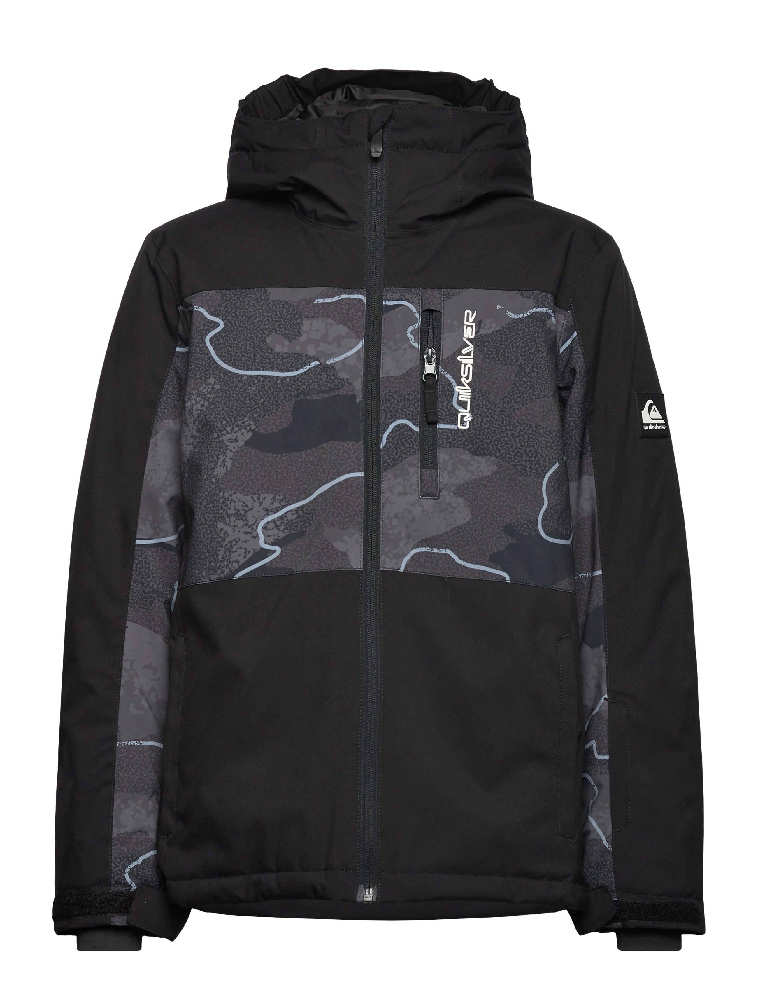Quiksilver SIDE HIT PRINTED YOUTH JK - Jakker - CAMOSTROKES TRUE BLACK / black