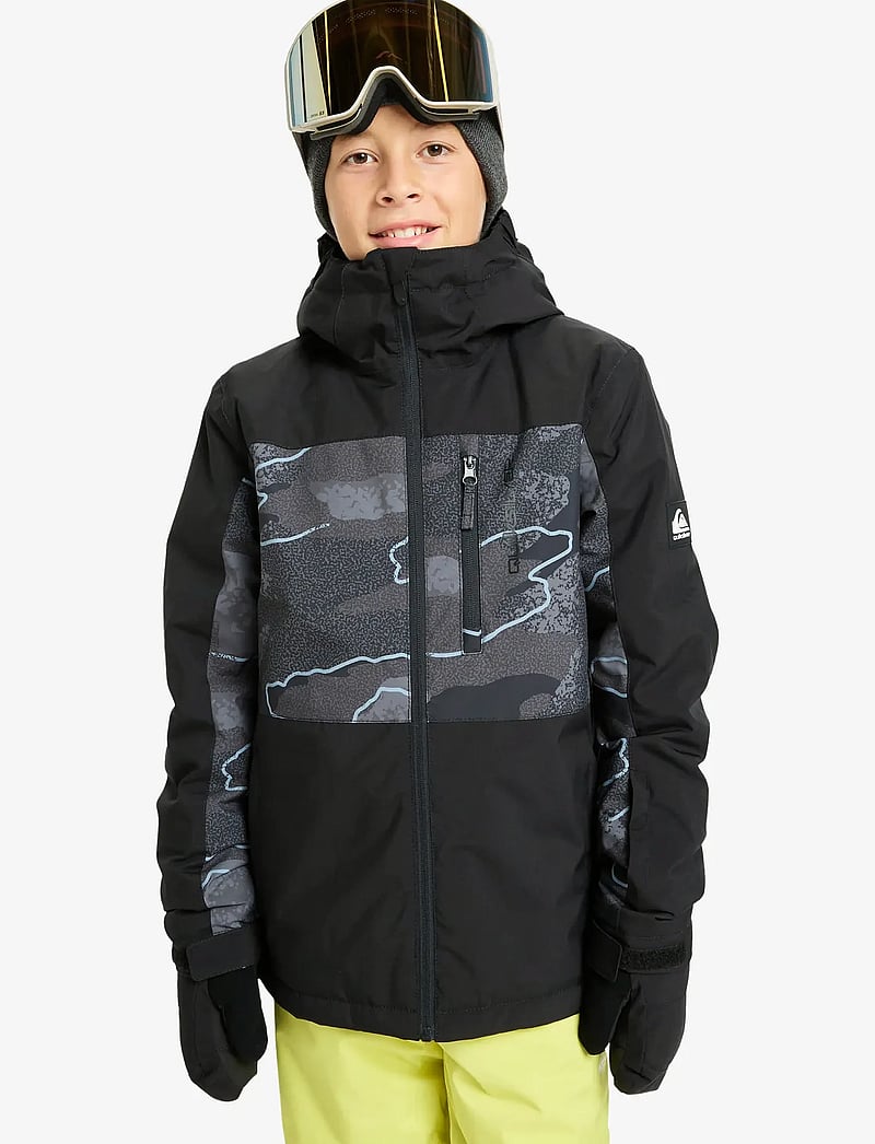 Quiksilver - SIDE HIT PRINTED YOUTH JK - skijacken - camostrokes true black - 0