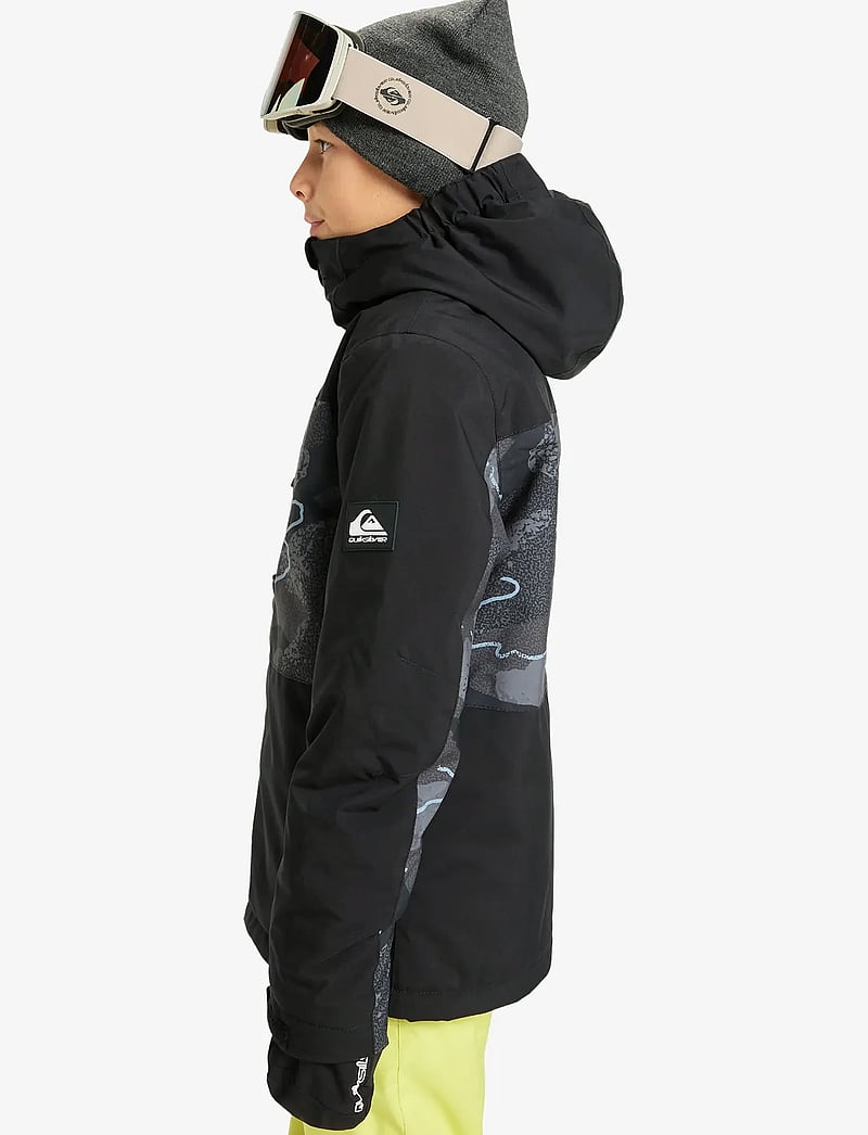 Quiksilver - SIDE HIT PRINTED YOUTH JK - skijacken - camostrokes true black - 5