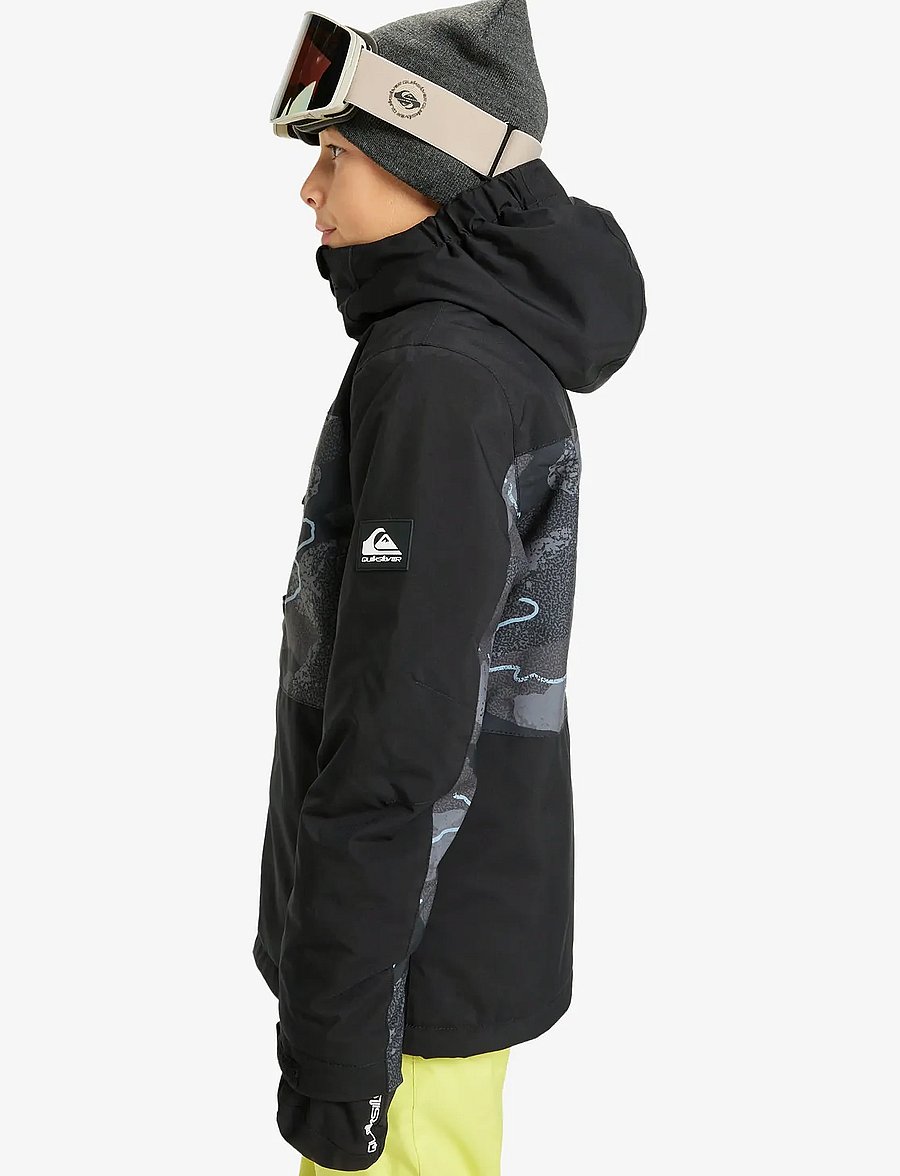 Quiksilver - SIDE HIT PRINTED YOUTH JK - skijacken - camostrokes true black - 5