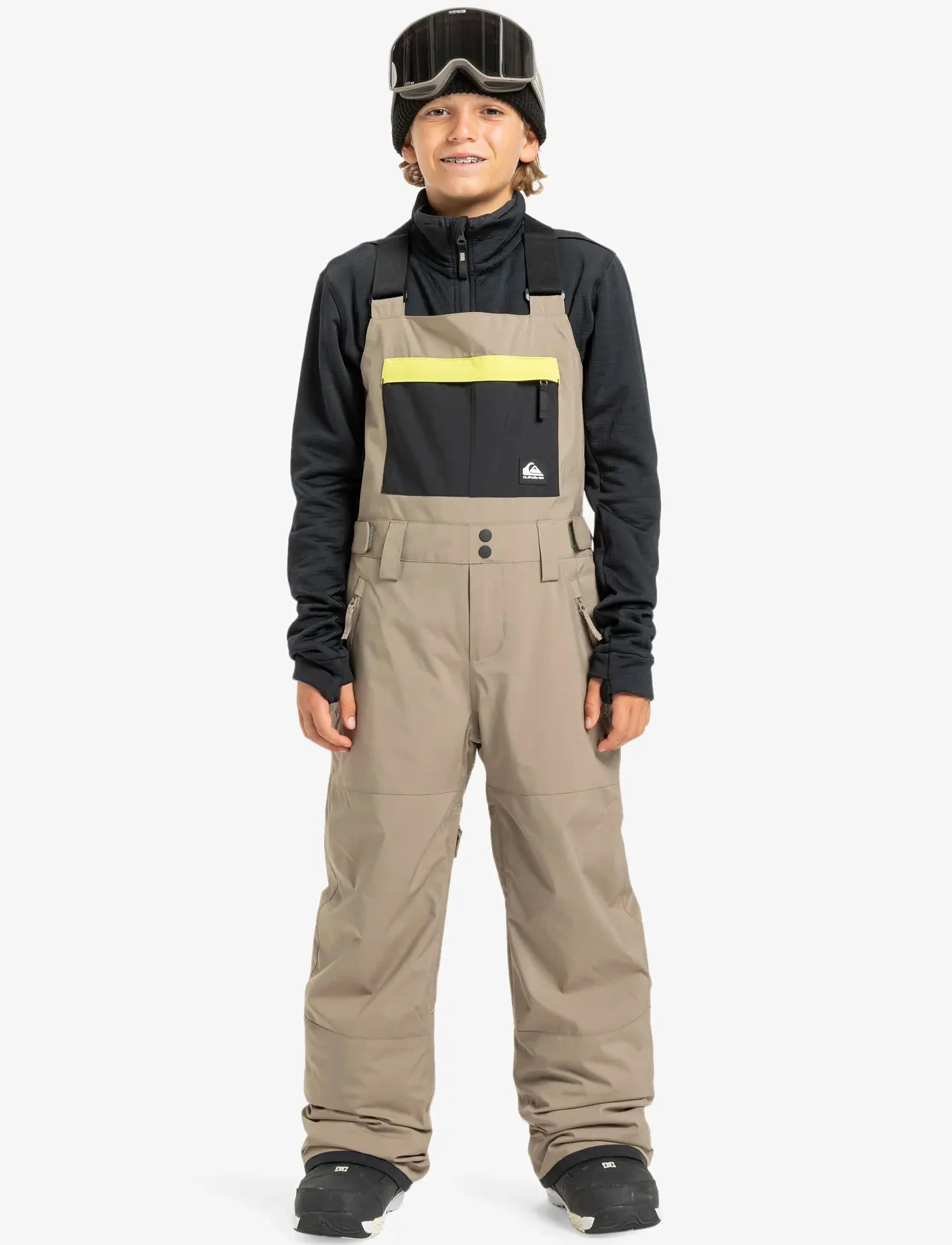 Quiksilver Mash Up Youth Bib, 164, Brown, Sneskibeklædning > Sneskibukser, Børn