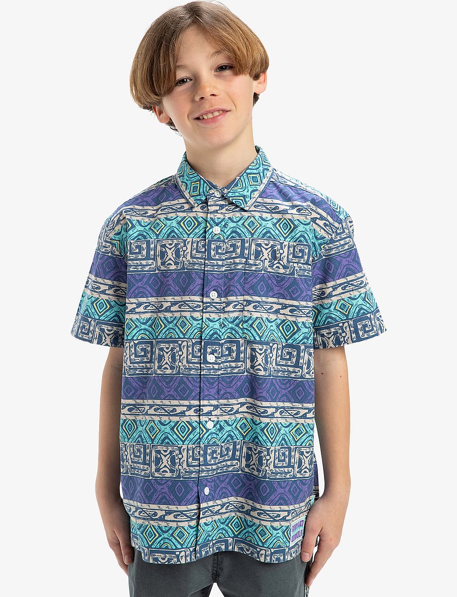 Quiksilver - GLOBAL HEAT SS YOUTH - sportieve tops - aqua sky global heat 32x32 - 0
