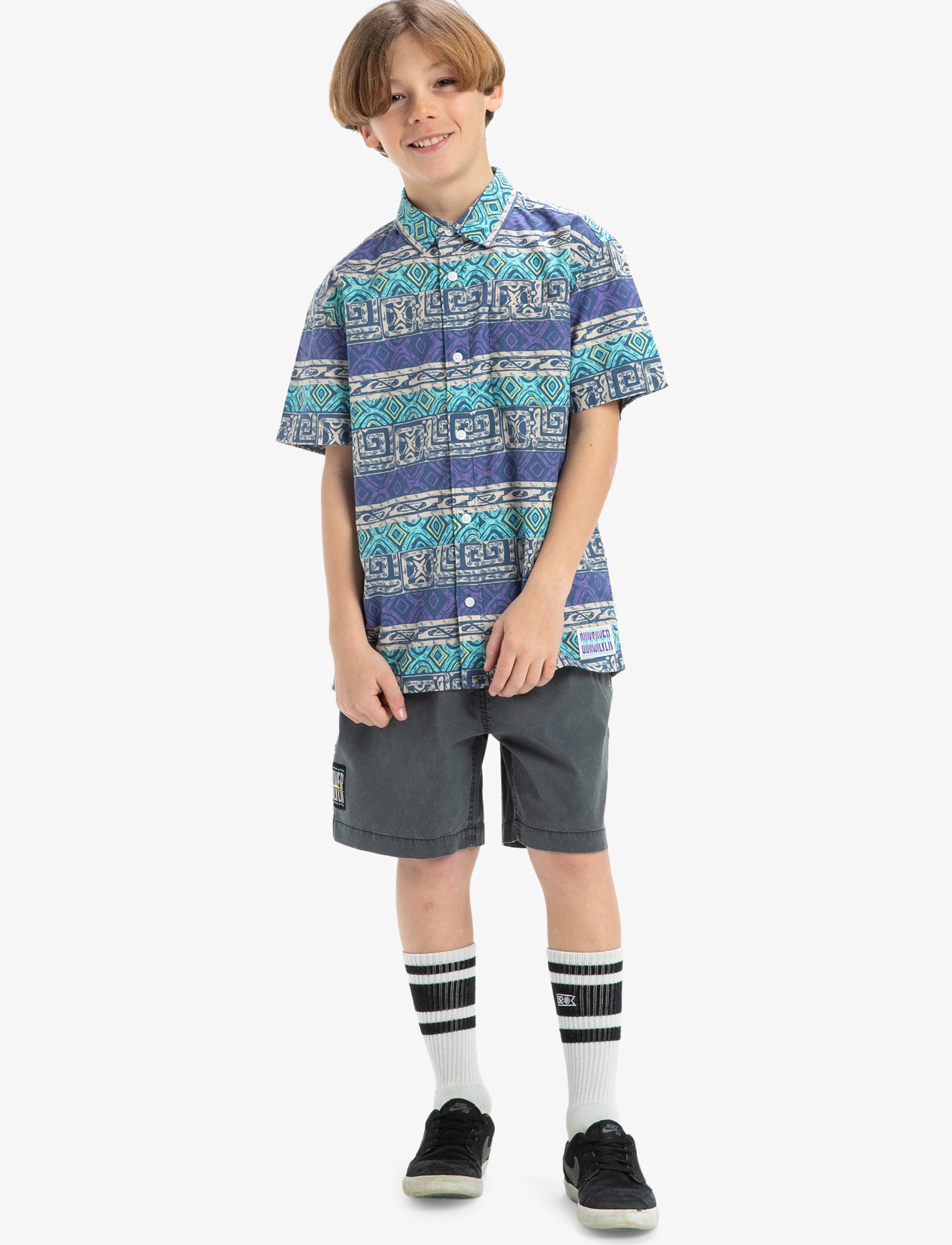 Quiksilver - GLOBAL HEAT SS YOUTH - sports tops - aqua sky global heat 32x32 - 4