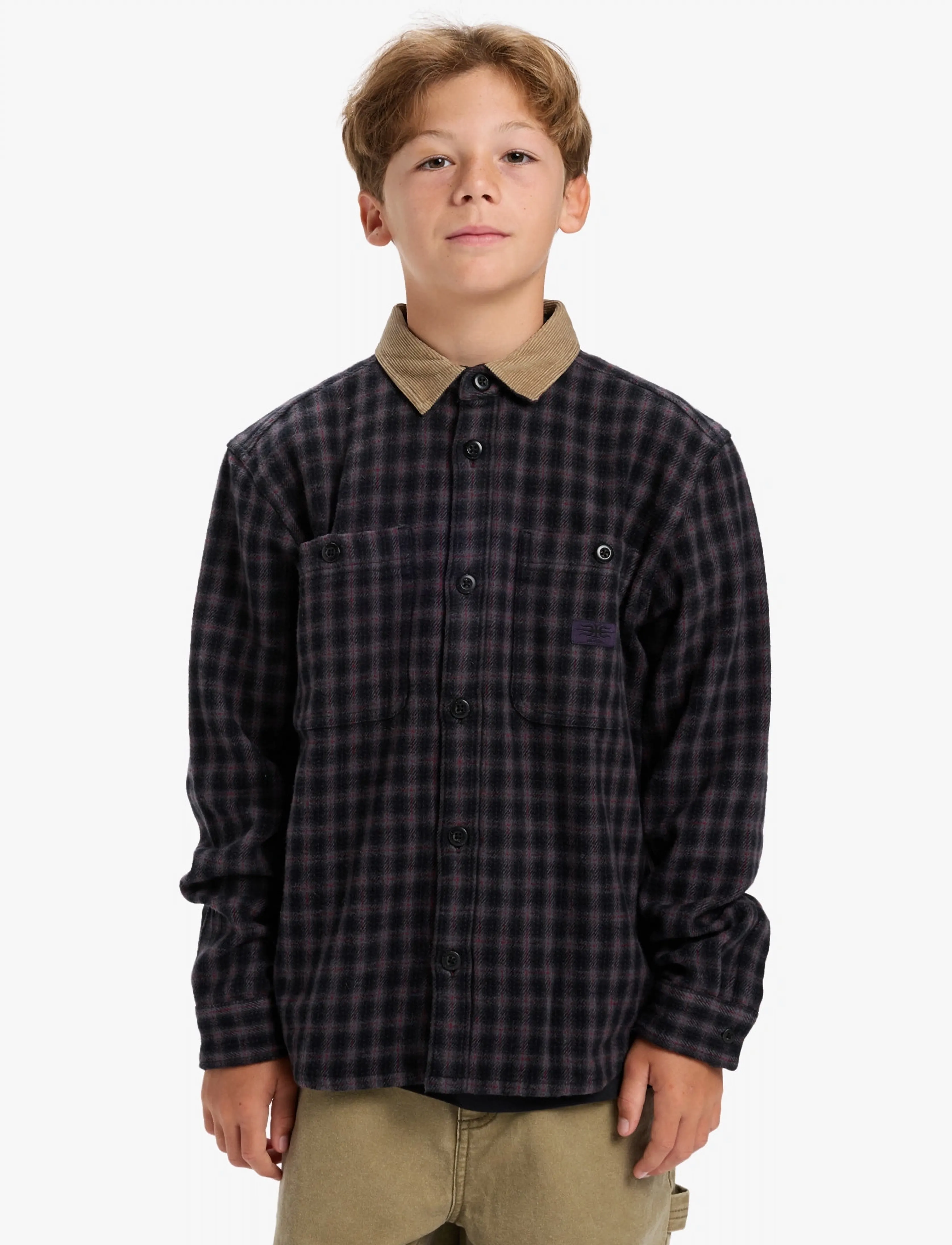 Quiksilver Mercury Sandstrokes Youth, 10, Brown, Skjorter > Langærmede Shirts, Børn