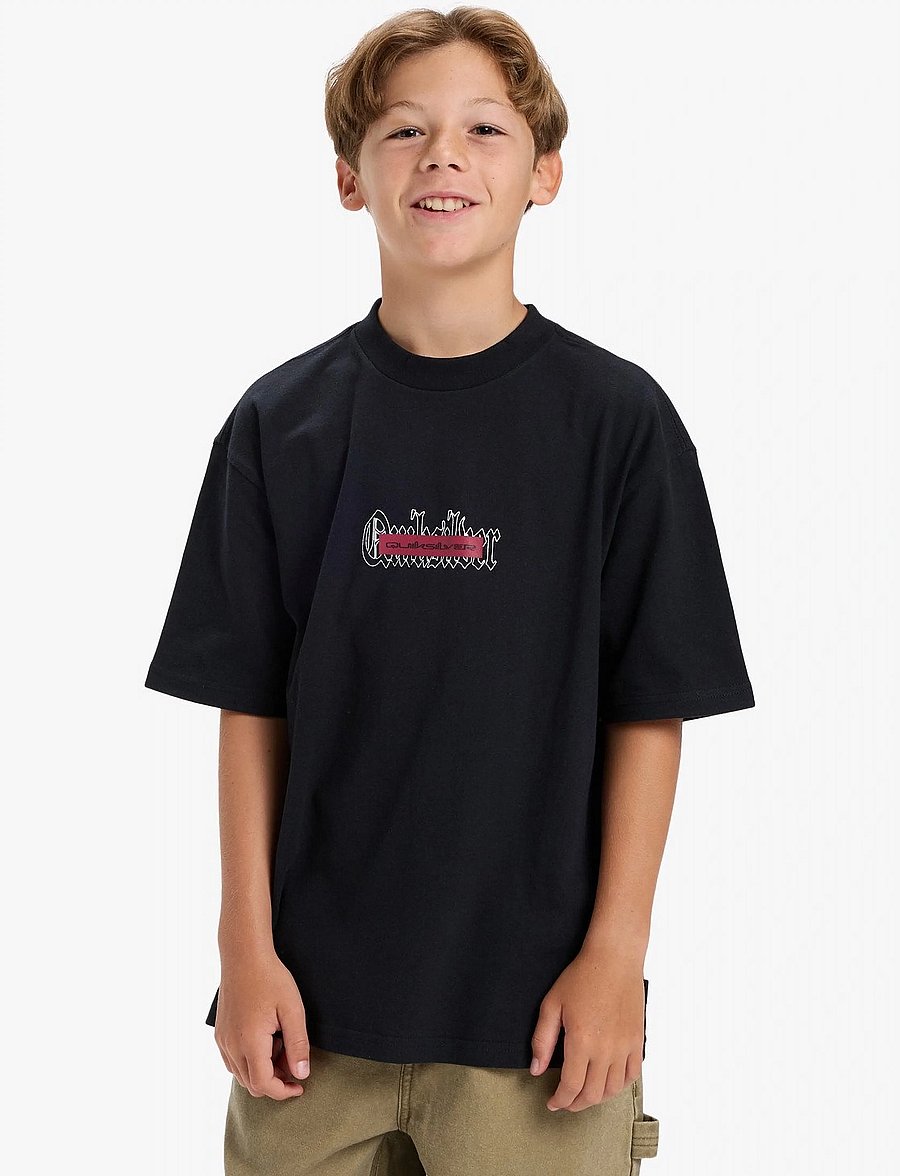 Quiksilver - MERCURY DOUBLE UP SS TEE YTH - lyhythihaiset t-paidat - black - 0