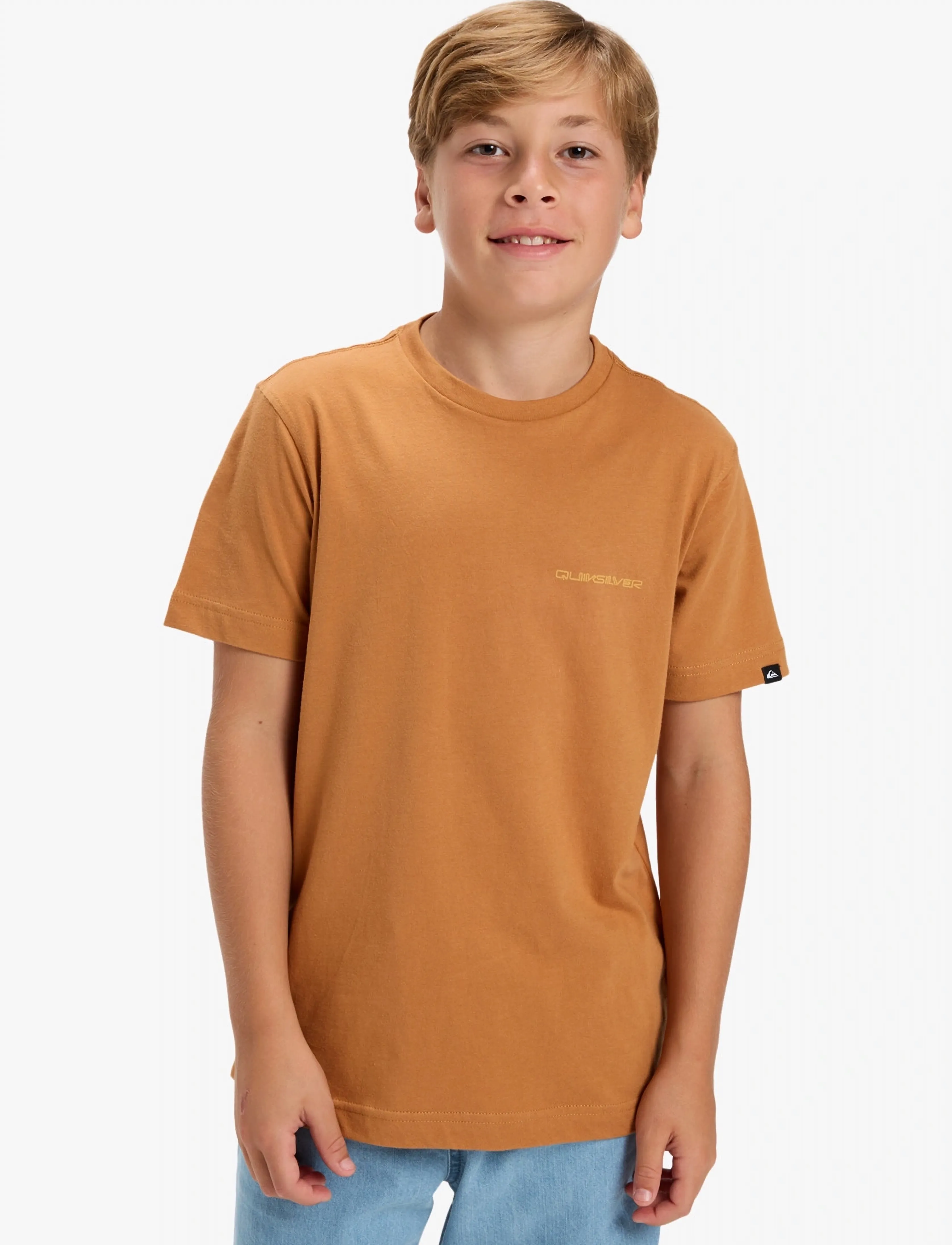 Quiksilver EV DESERT WAVES SS YOUTH - Topy i Koszulki - ALMOND / orange
