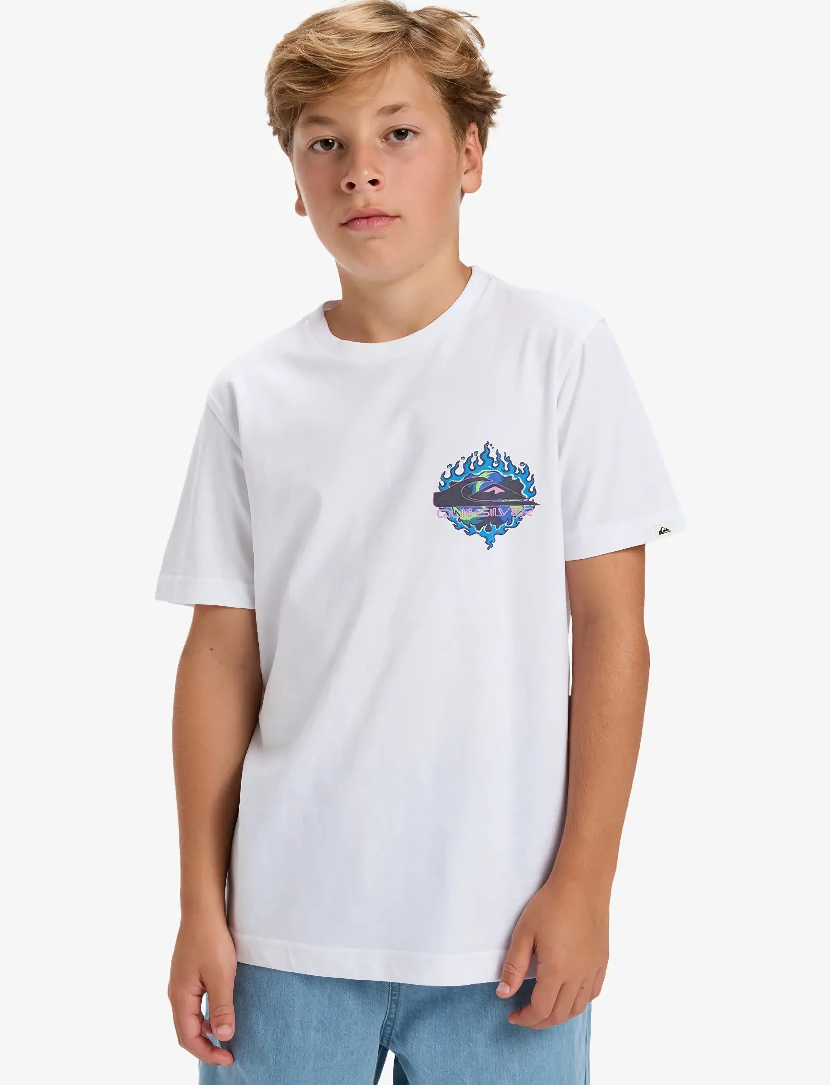 Quiksilver EV IN FLAMES SS YOUTH - Oberteile & T-Shirts - WHITE / white