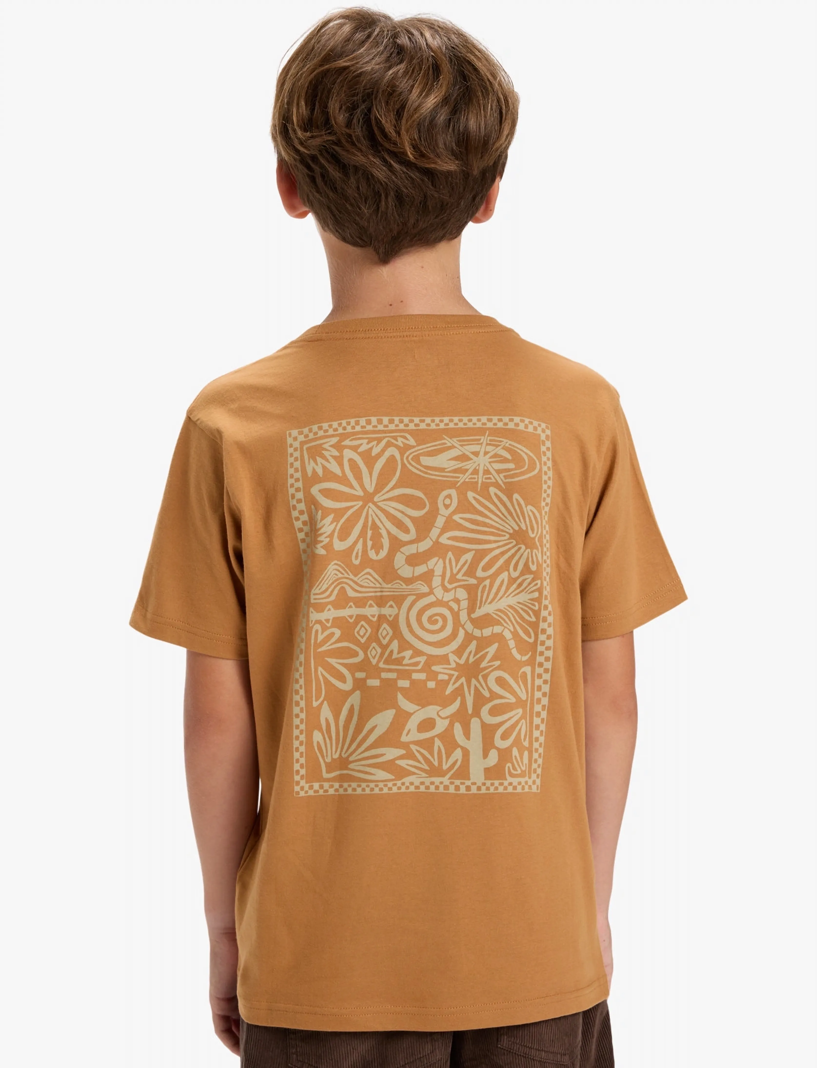 Quiksilver - HW SNAKY WAYS SS YOUTH - lühikeste varrukatega t-särgid - almond - 3