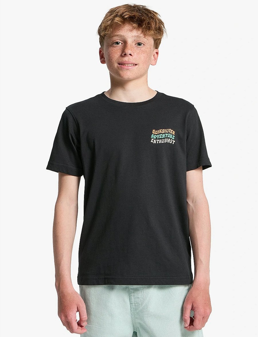 Quiksilver - COSMIC CHARACTER SS - kortärmade t-shirts - black - 0