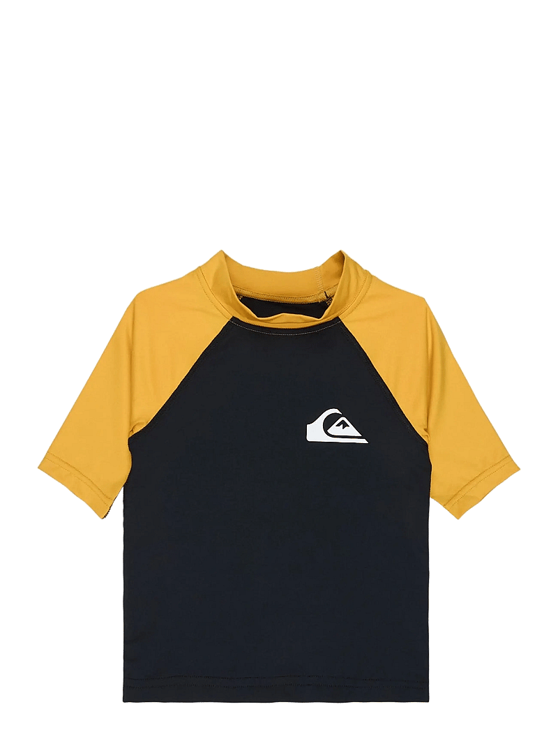 Quiksilver - EVERYDAY UPF50 SS BOY - bade-oberteile - black/mineral yellow - 0
