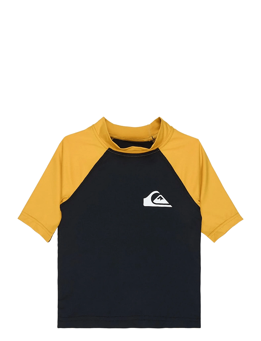Quiksilver - EVERYDAY UPF50 SS BOY - bade-oberteile - black/mineral yellow - 0