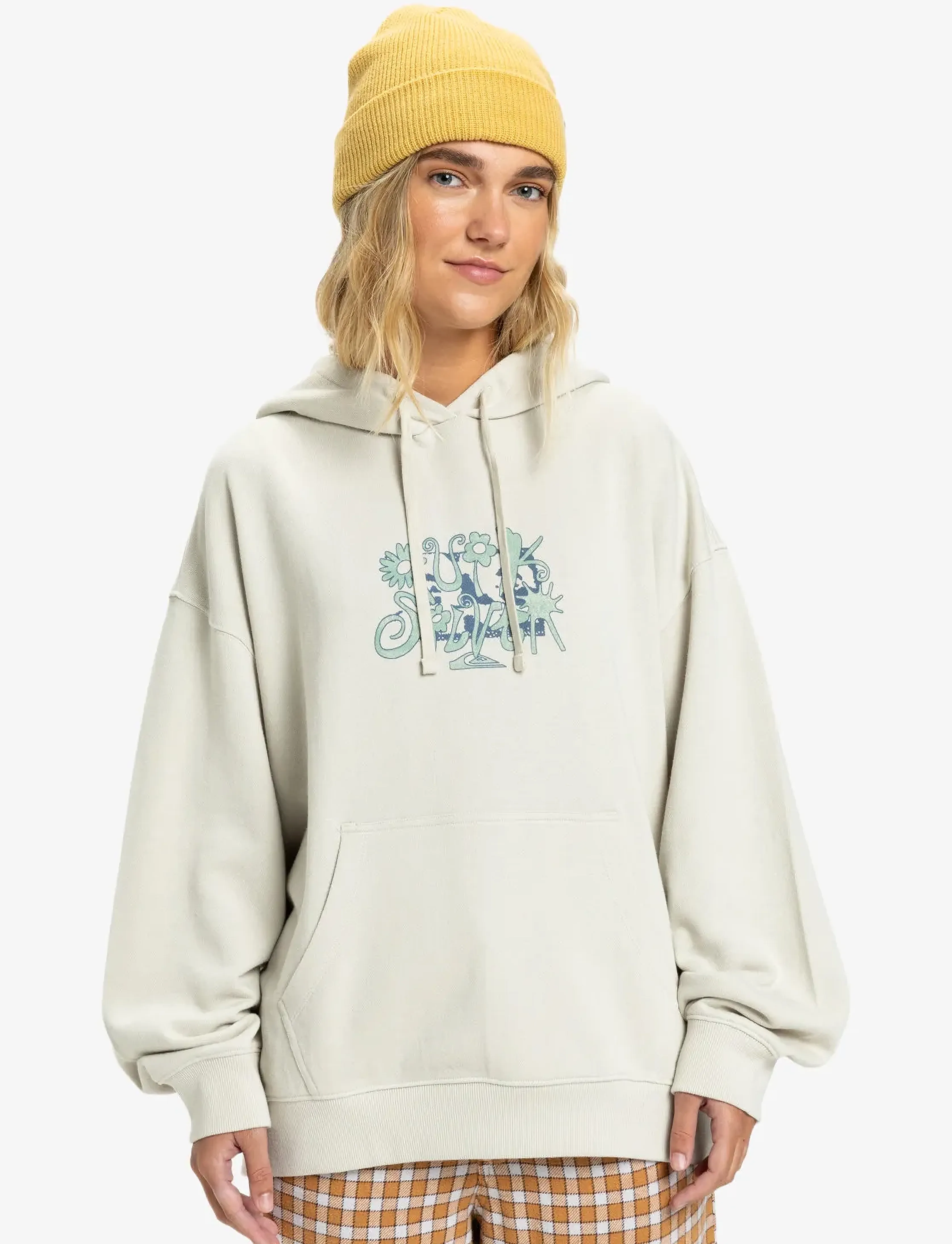 Quiksilver Standard Hoodie, XS, Sweatshirts & Hoodies, Beige - Frauen
