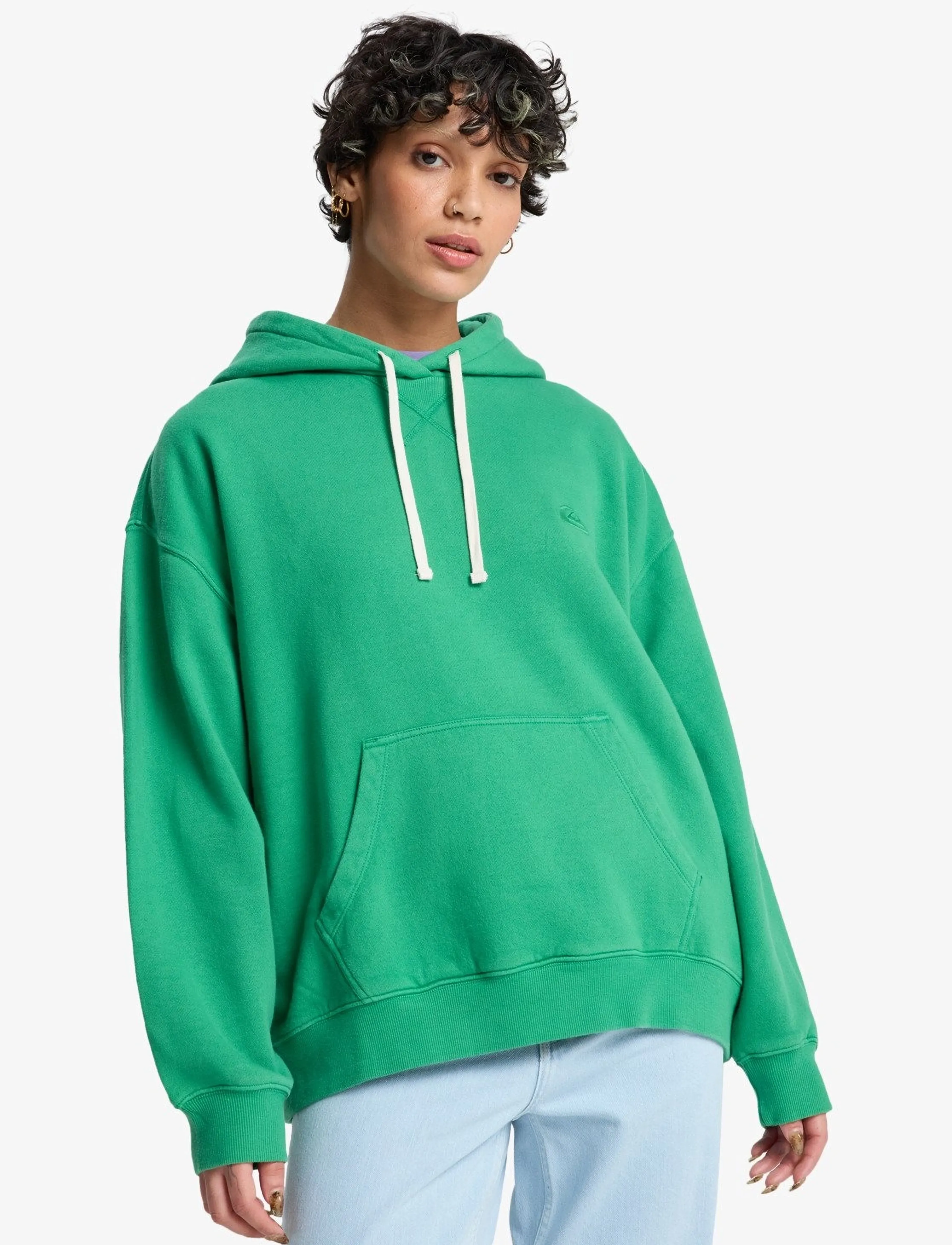Quiksilver Essential Hoodie, Kvinder, Essentiel Hættetrøje, Grøn, Str: M