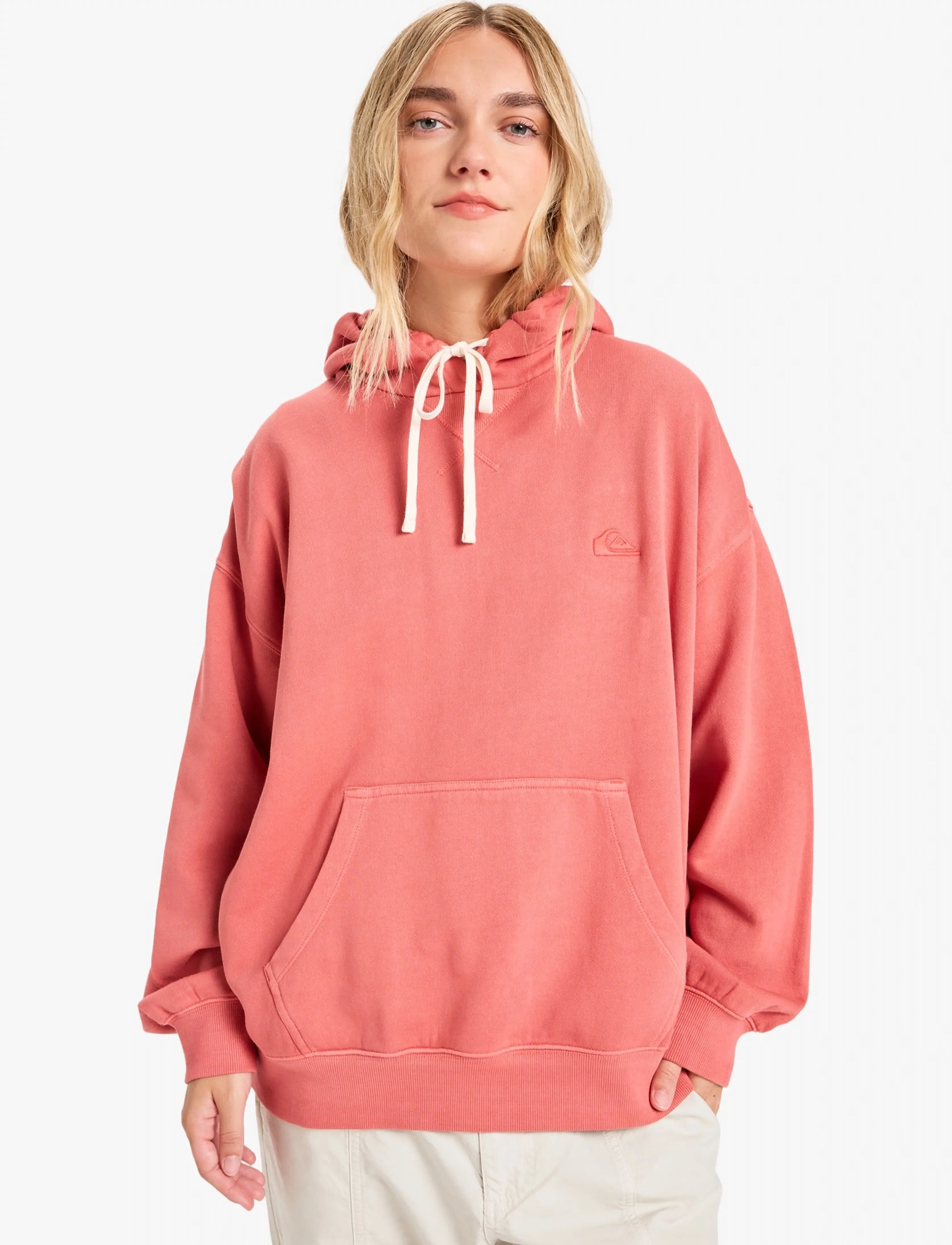 Quiksilver Essential Hoodie, Kvinder, Essentiel Hættetrøje, Rød, Str: M