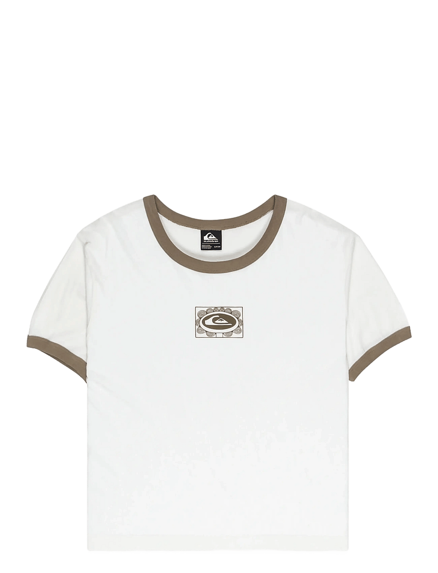 Quiksilver - RINGER TEE SCREEN - t-shirts - snow white - 1