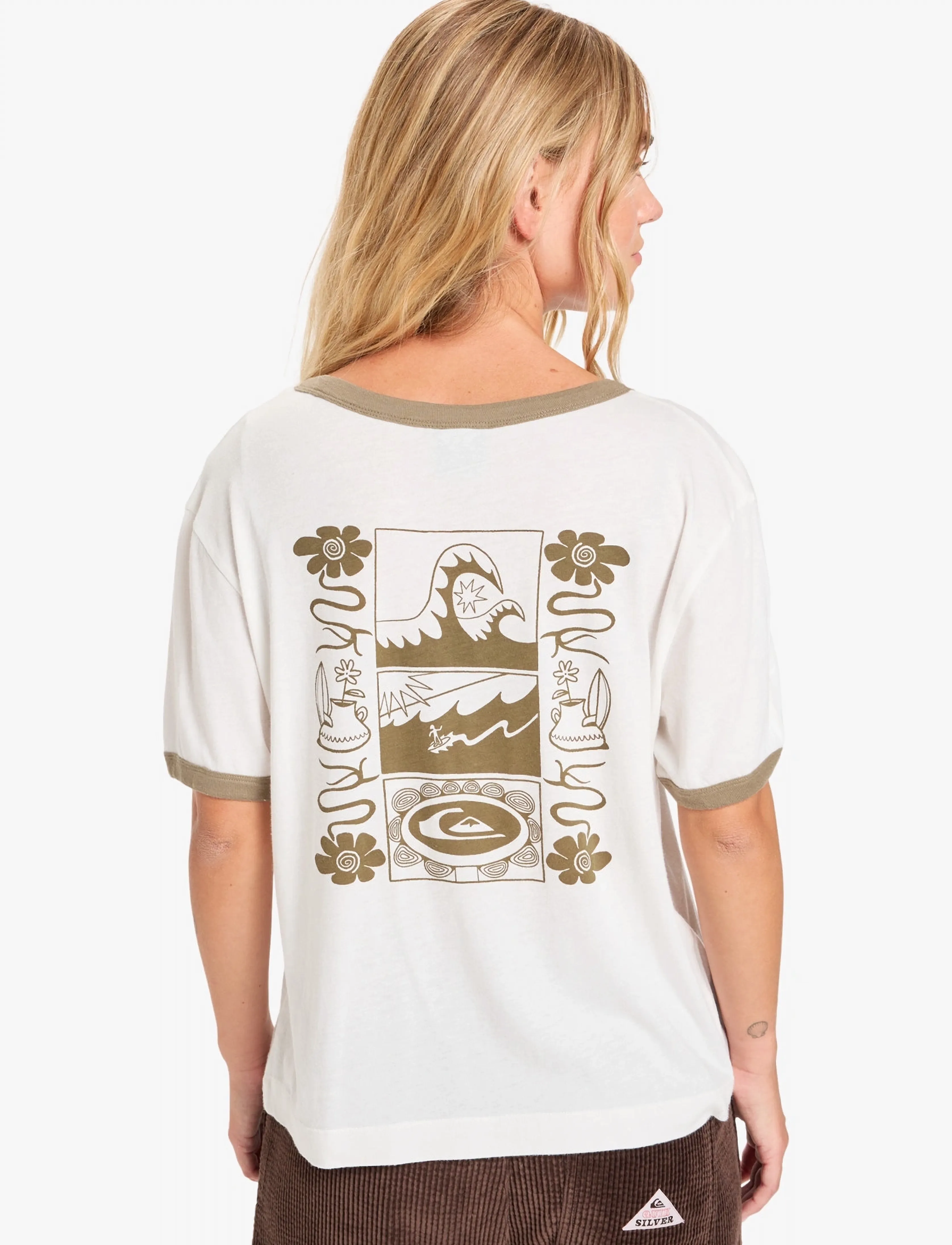 Quiksilver - RINGER TEE SCREEN - madalaimad hinnad - snow white - 3