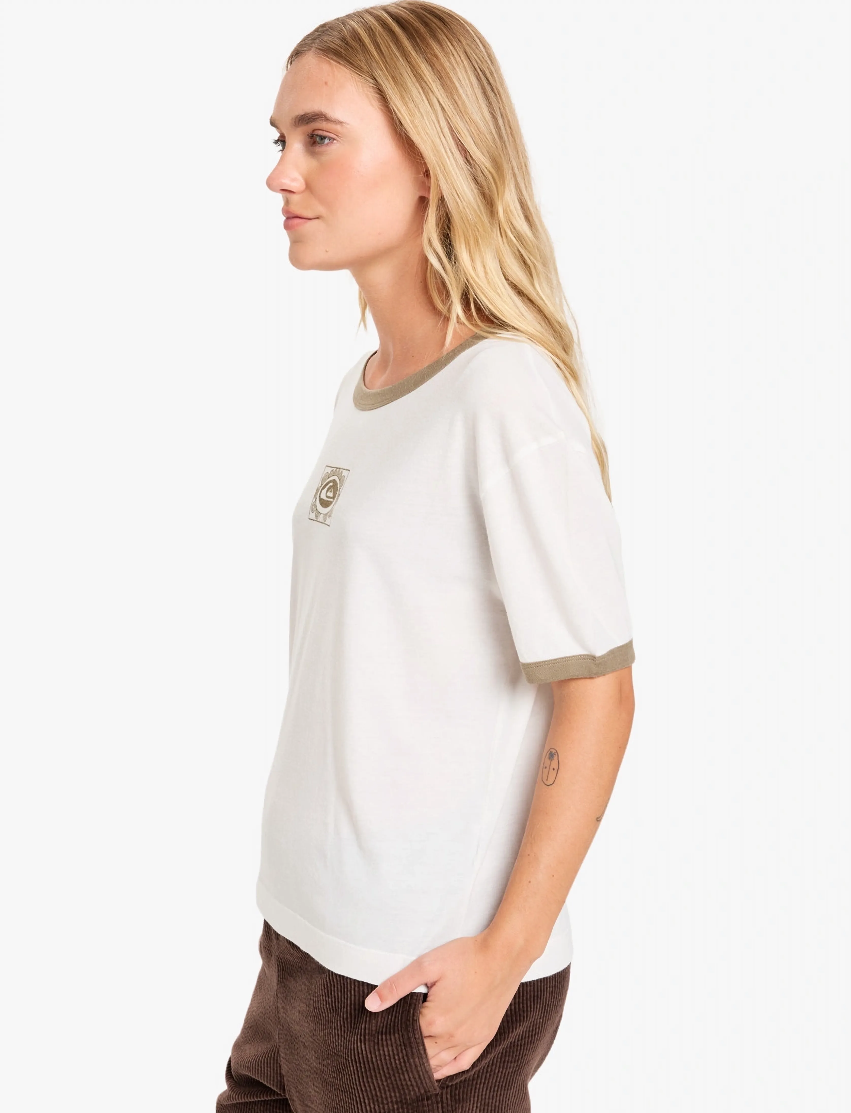 Quiksilver - RINGER TEE SCREEN - madalaimad hinnad - snow white - 5