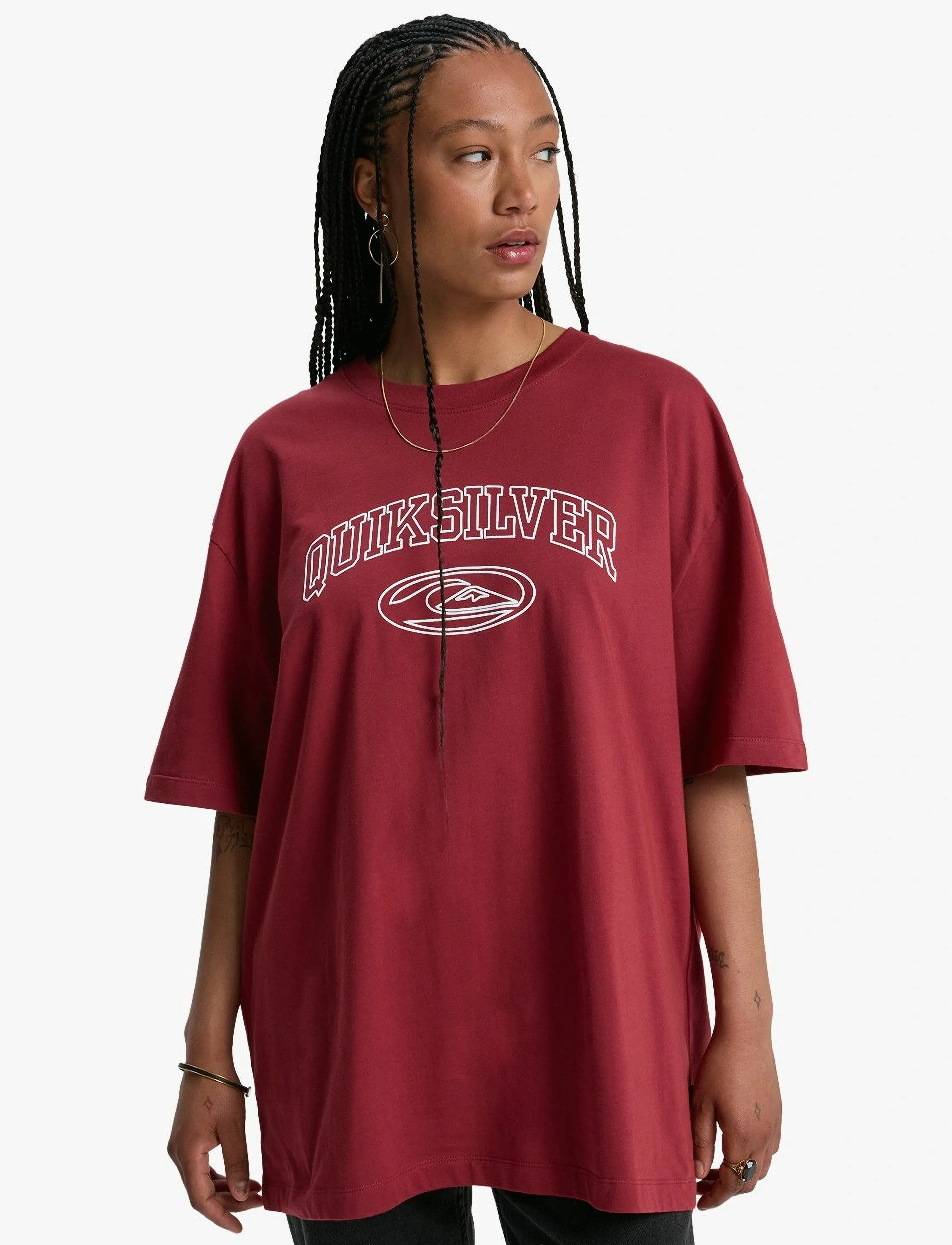 Quiksilver Boyfriend Ss, Kvinder, Kortærmet Boyfriend T-Shirt, Rød, Str: M/L