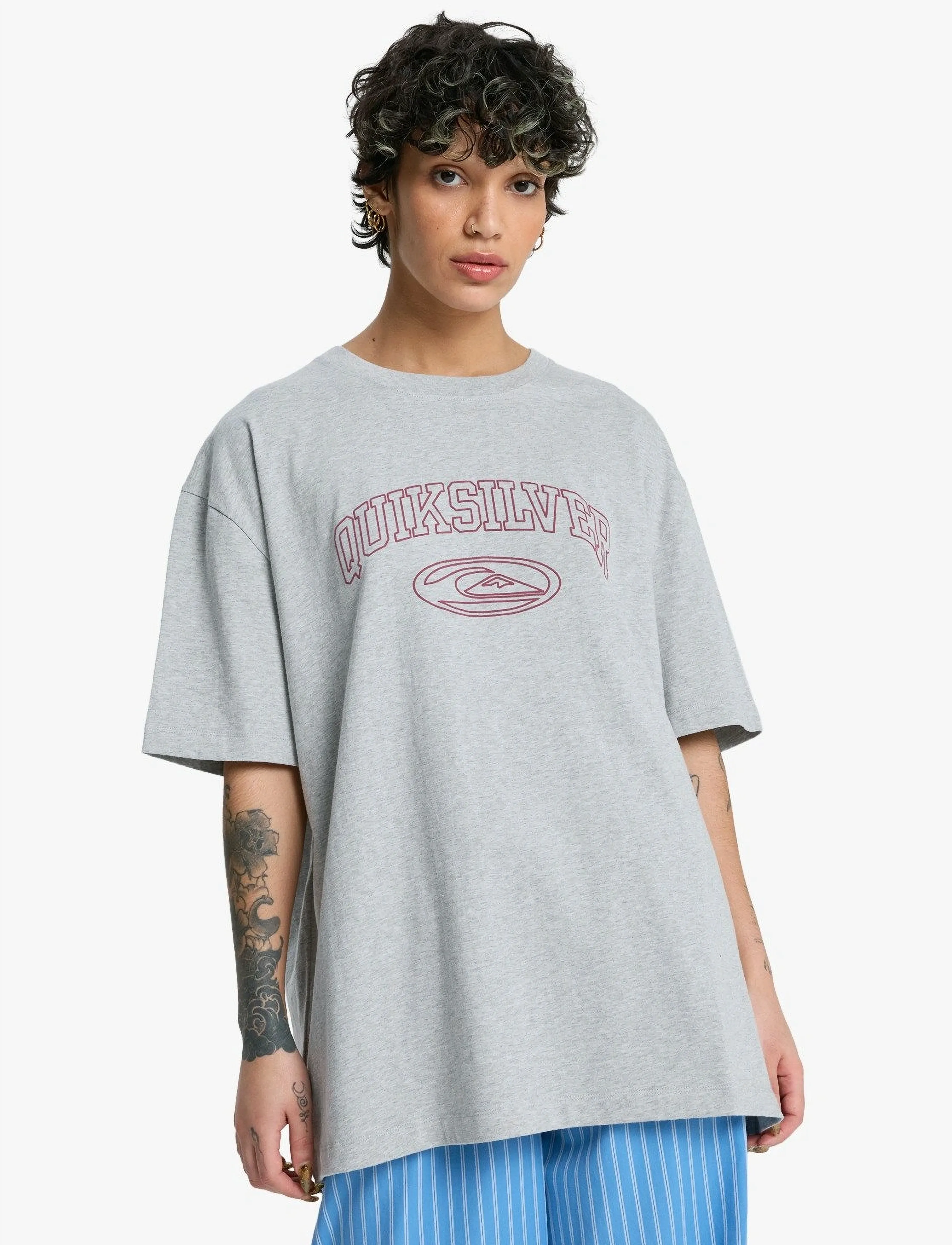 Quiksilver Boyfriend Ss, Kvinder, Kortærmet Boyfriend T-Shirt, Grå, Str: M/L