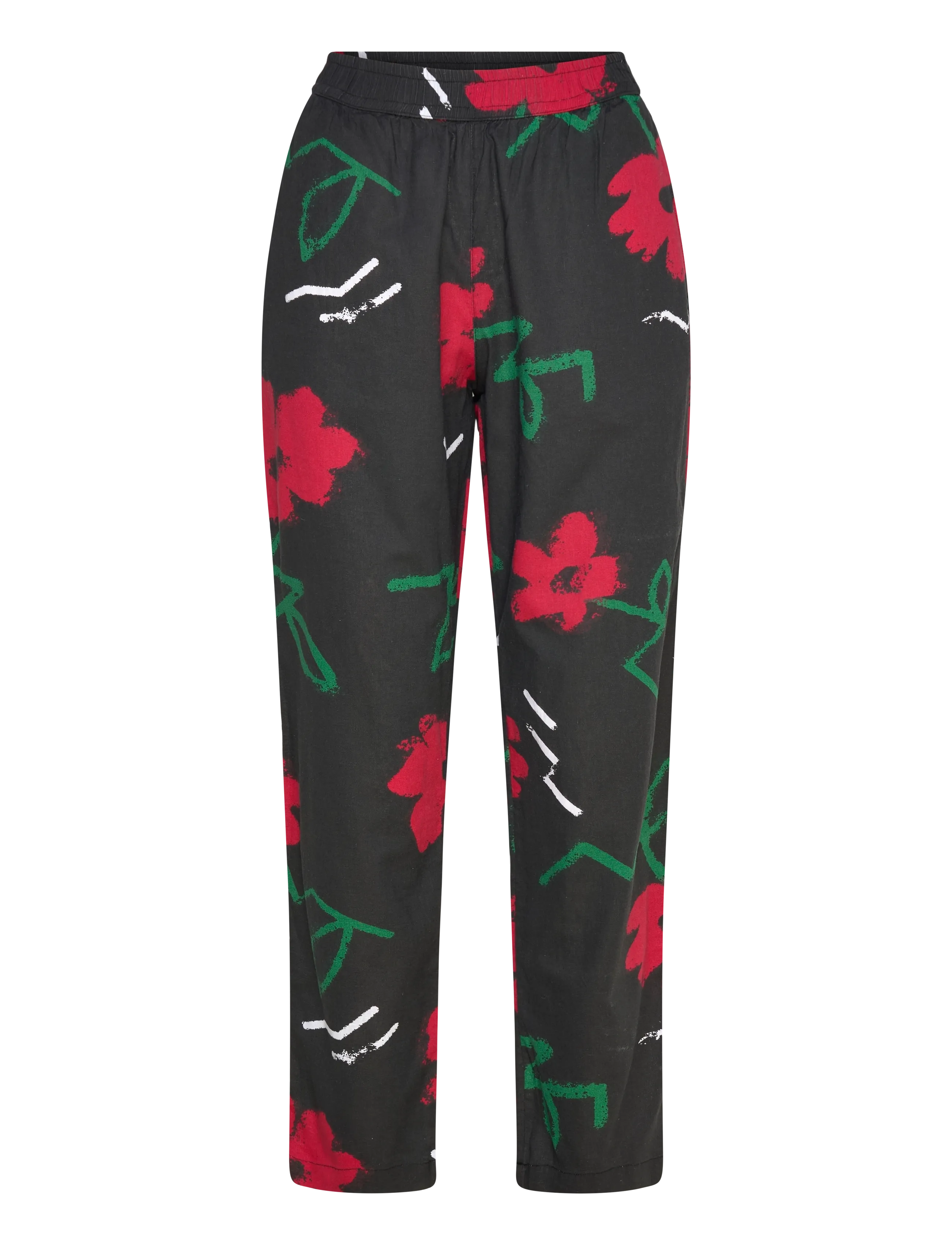 Quiksilver LOMAS WOVEN PANT HEMP - Hosen - BLACK STREET FLORAL 64 / black