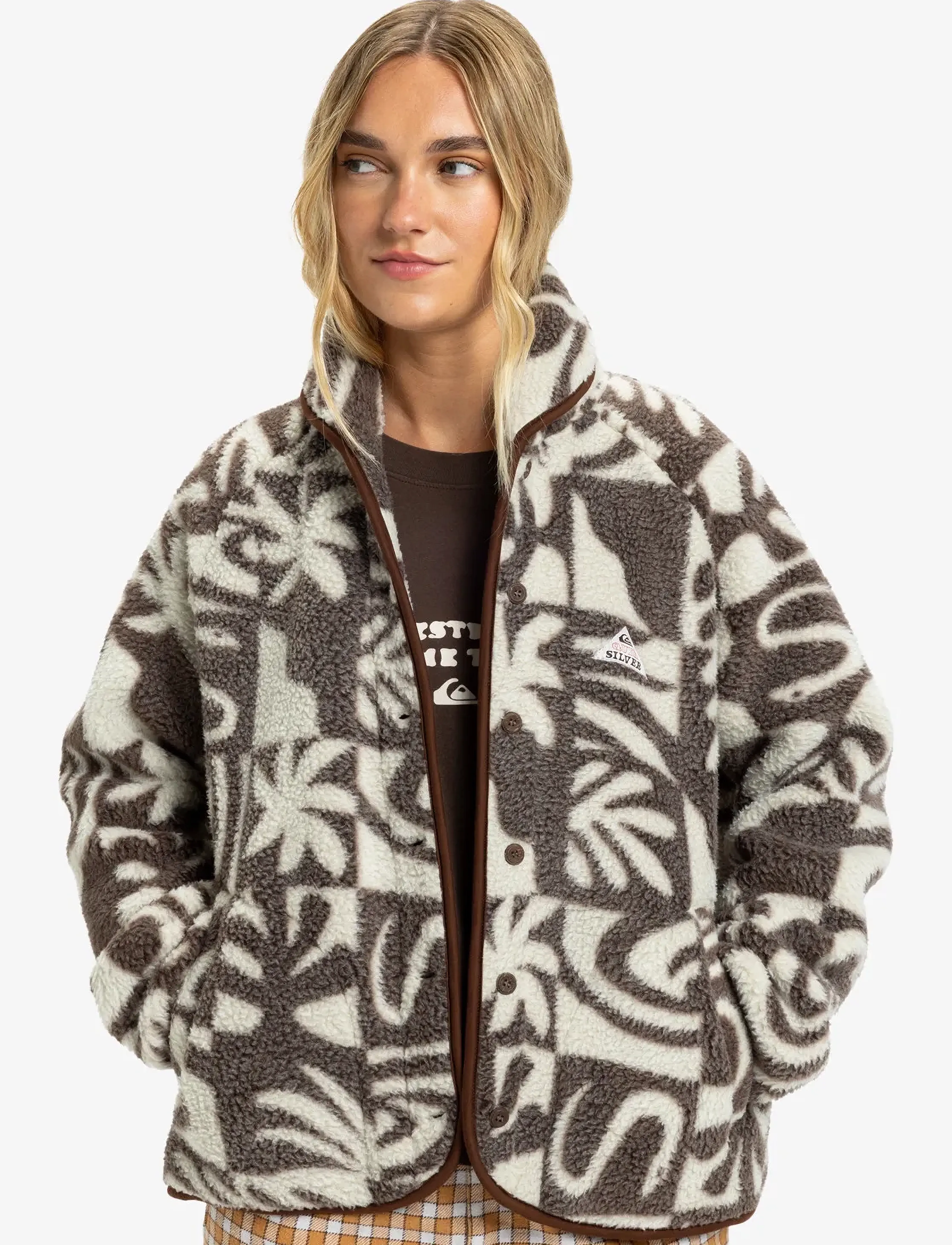 Quiksilver - CHALOK SHERPA - overdele - chocolate brown chalok checker - 0